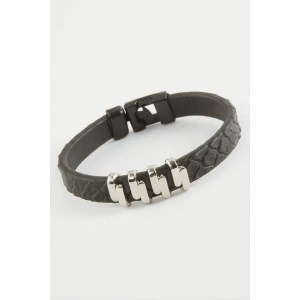 Zikzak Kaliteli Suni Deri Bileklik