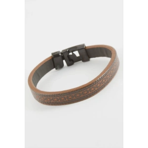 Zincir Desenli Kaliteli Suni Deri Bileklik