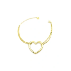 Zincir Kalp Bileklik - Altın