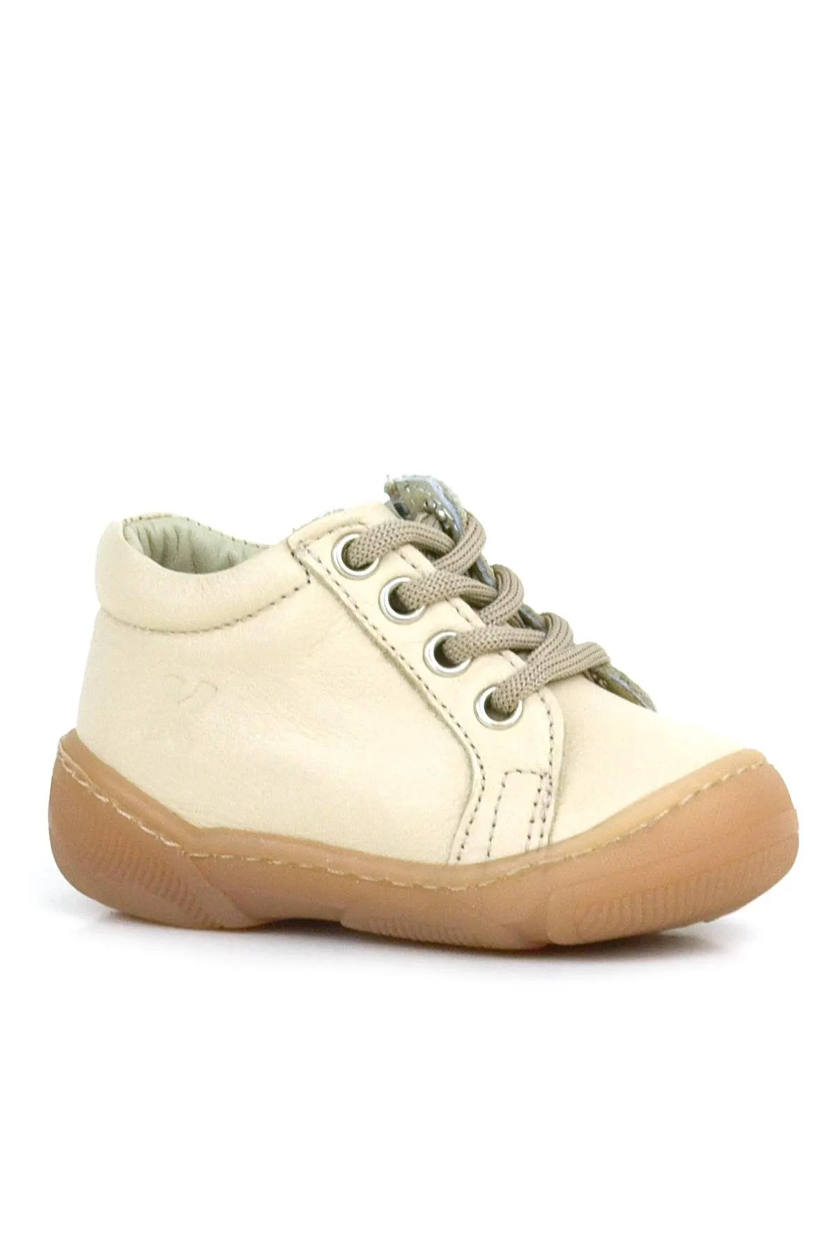 Anatomik Yumuşak Hakiki Deri Fermuarlı Bej Bebek Bot Ayakkabı
