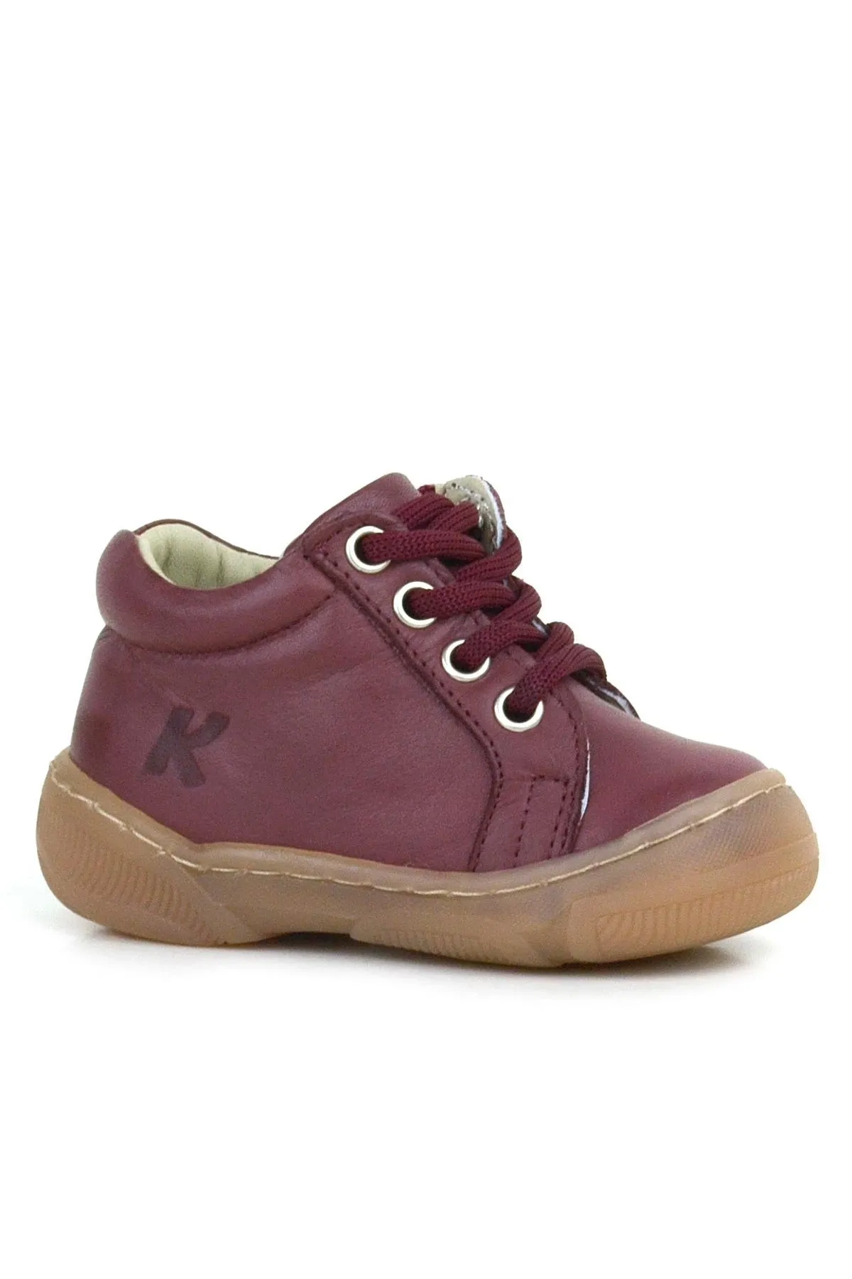 Anatomik Yumuşak Hakiki Deri Fermuarlı Bordo Bebek Bot Ayakkabı