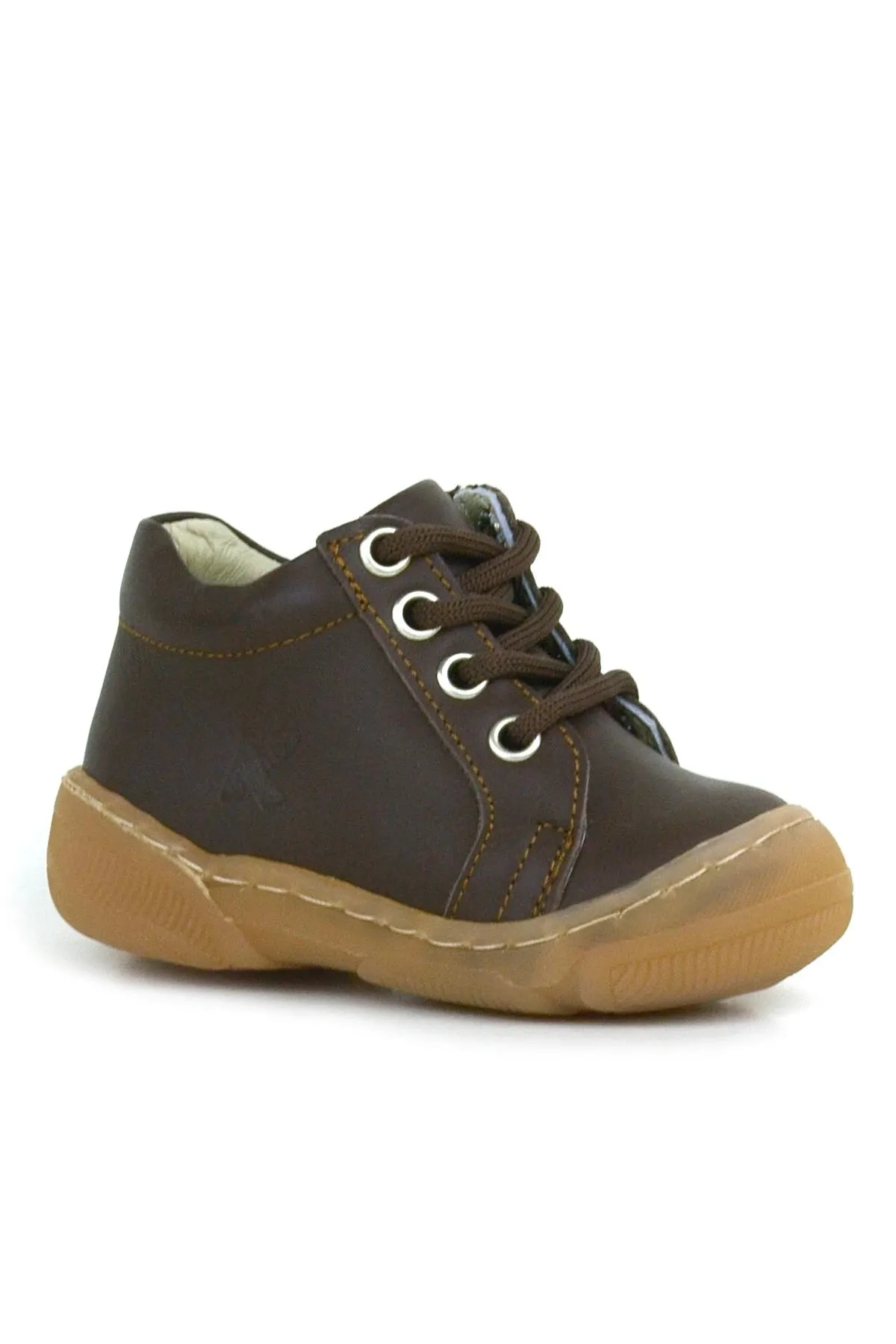 Anatomik Yumuşak Hakiki Deri Fermuarlı Kahve Bebek Bot Ayakkabı