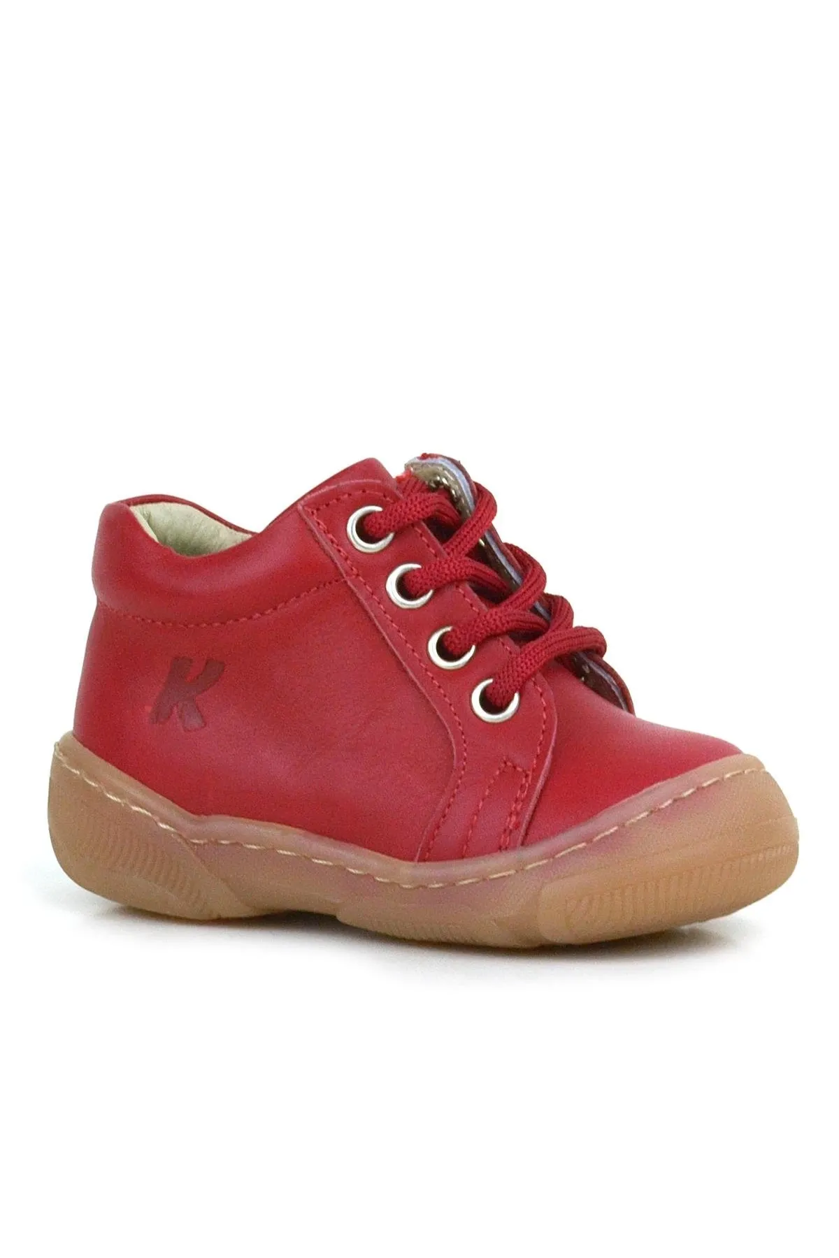 Anatomik Yumuşak Hakiki Deri Fermuarlı Kırmızı Bebek Bot Ayakkabı