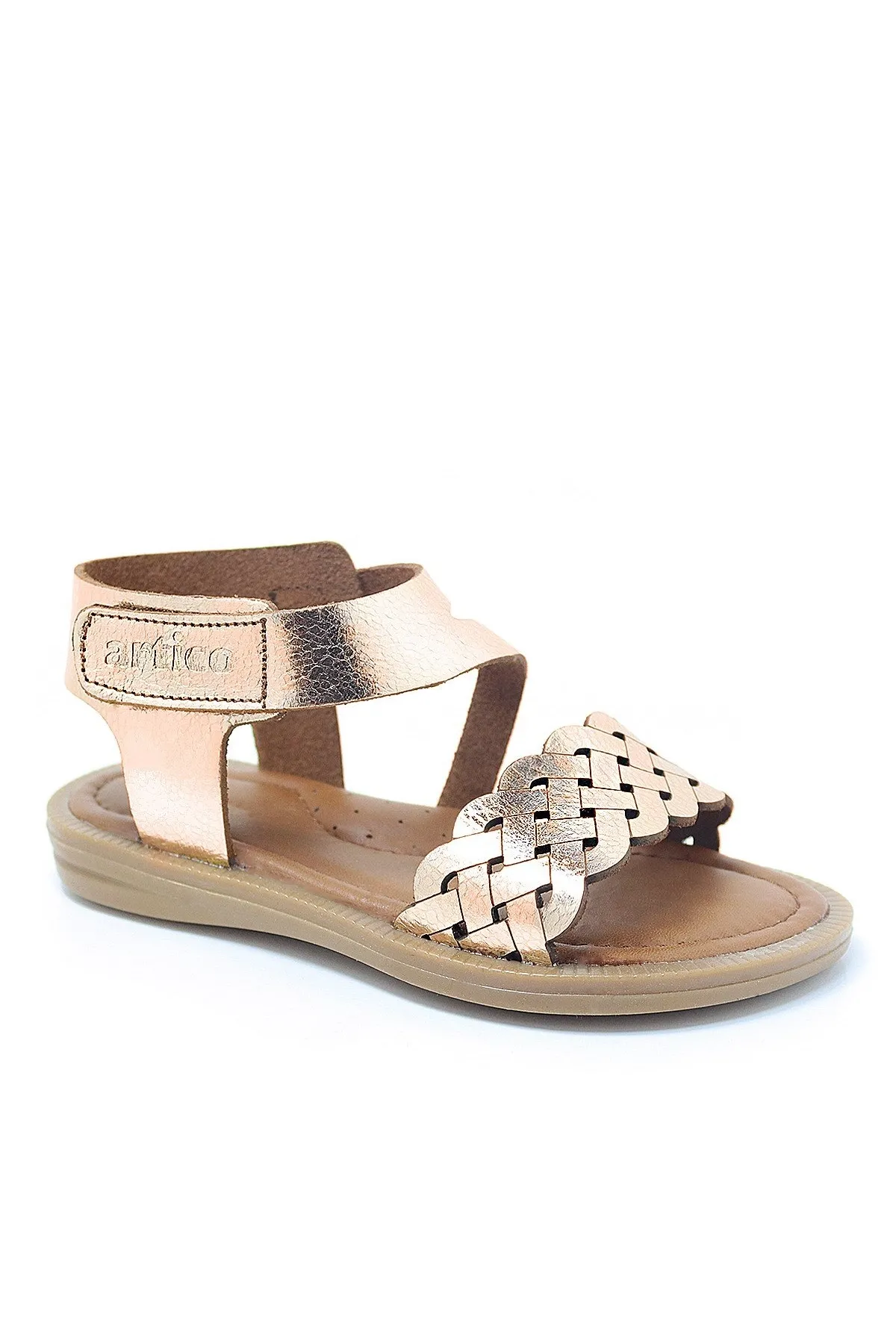 Artico Etoile Hakiki Deri Bakır Rengi Vaketa Kız Çocuk Sandalet