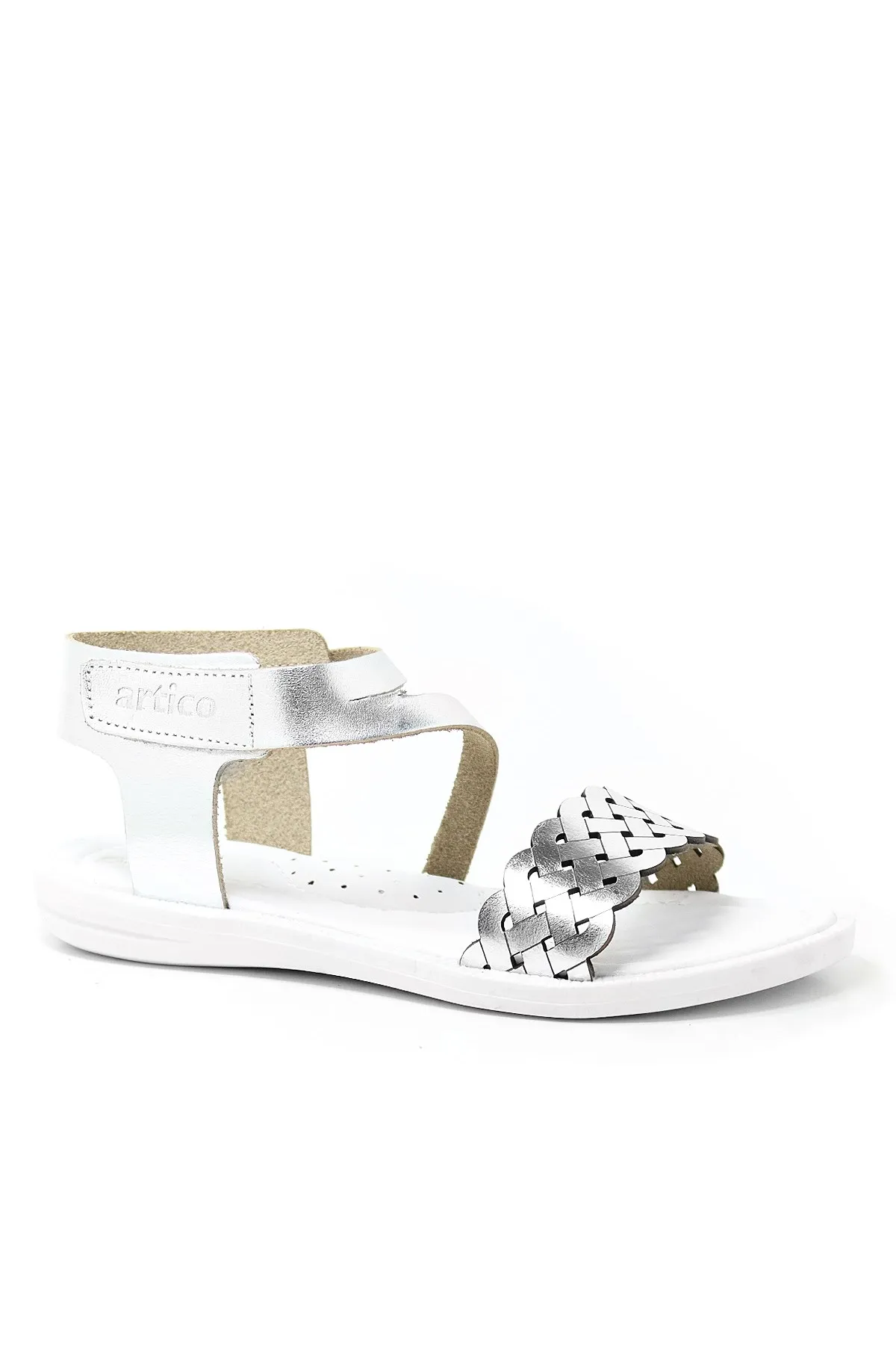 Artico Etoile Hakiki Deri Vaketa Gümüş Gri Kız Çocuk Sandalet