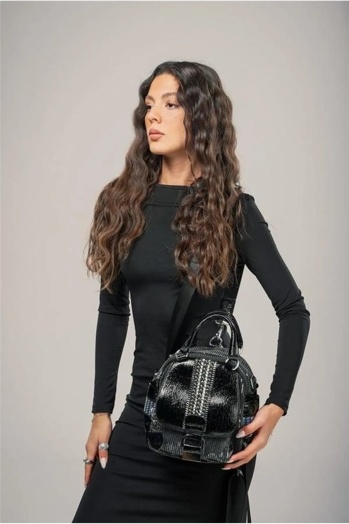Atey Siyah Cilt Kol Ve Omuz Çantası