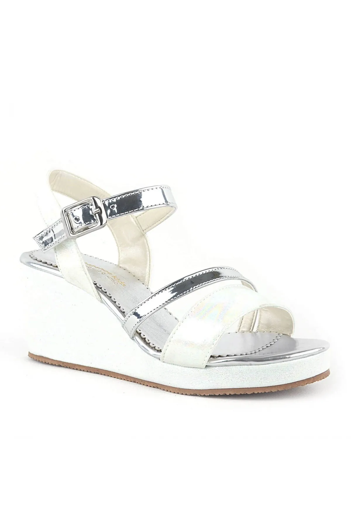 Aurora Ekru Kız Çocuk Dolgu Topuklu Ayakkabı