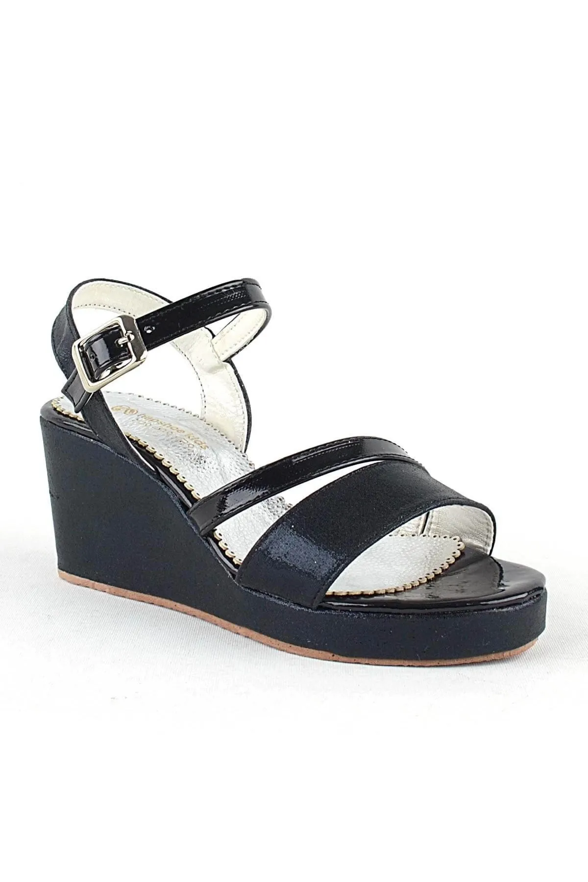 Aurora Siyah Kız Çocuk Dolgu Topuklu Ayakkabı