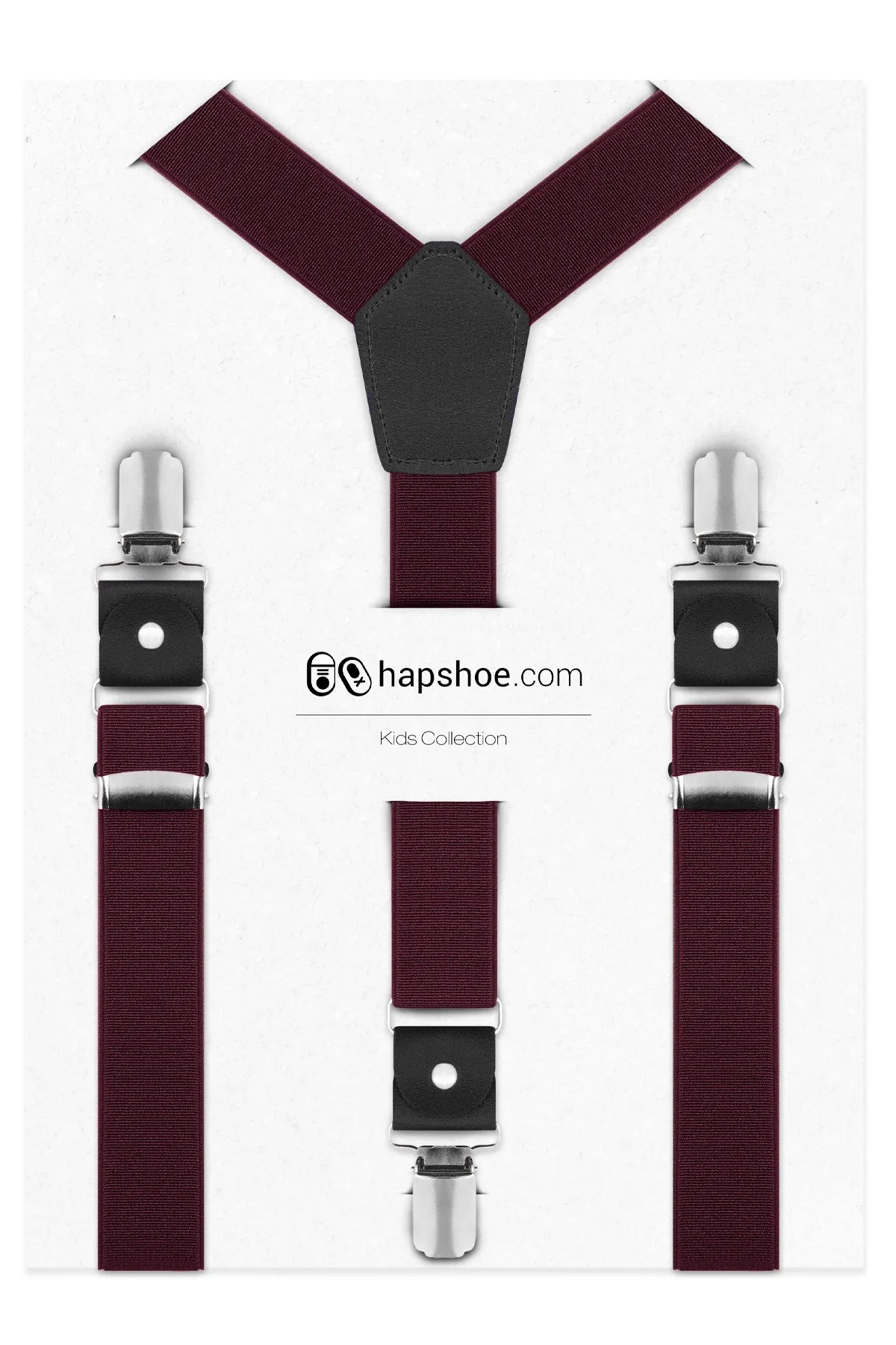 Ayarlanabilir Klipsli Bordo Çocuk Kemer Pantolon Askısı