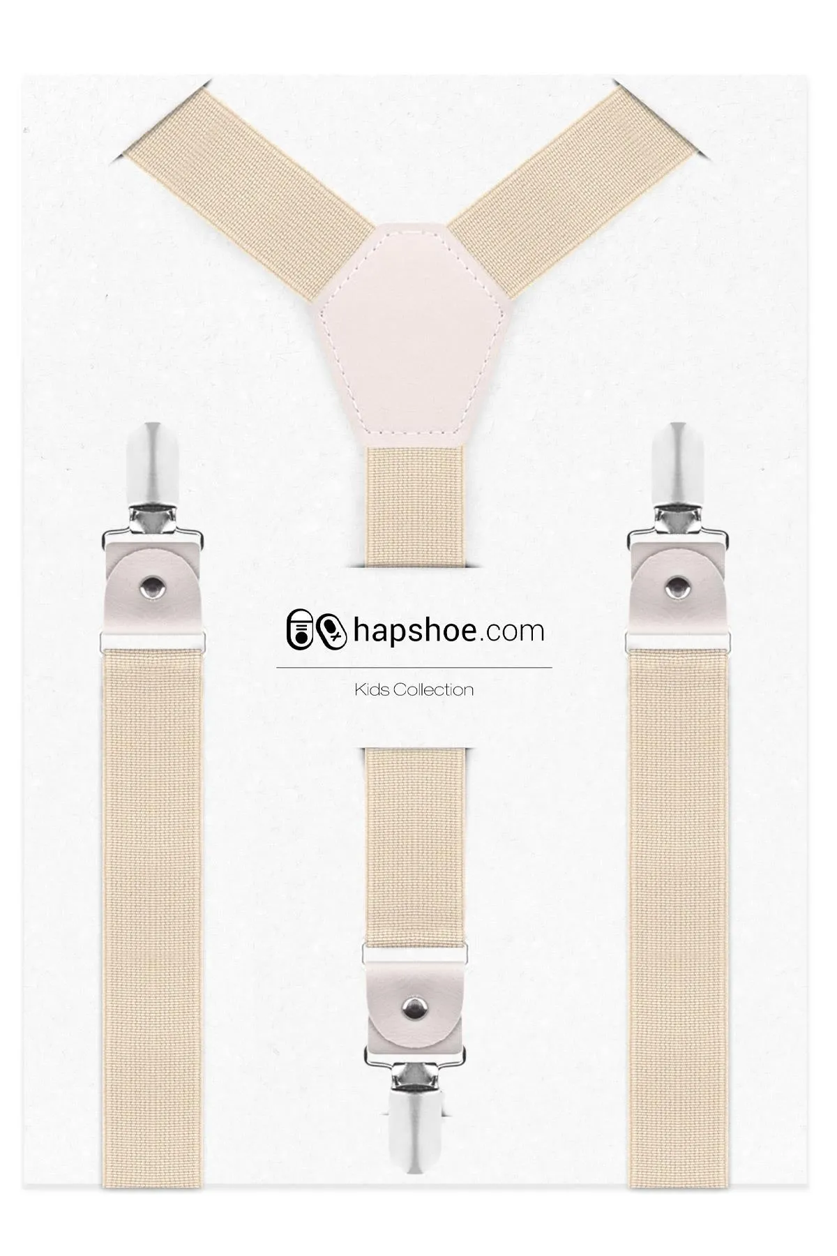 Ayarlanabilir Klipsli Krem Çocuk Kemer Pantolon Askısı