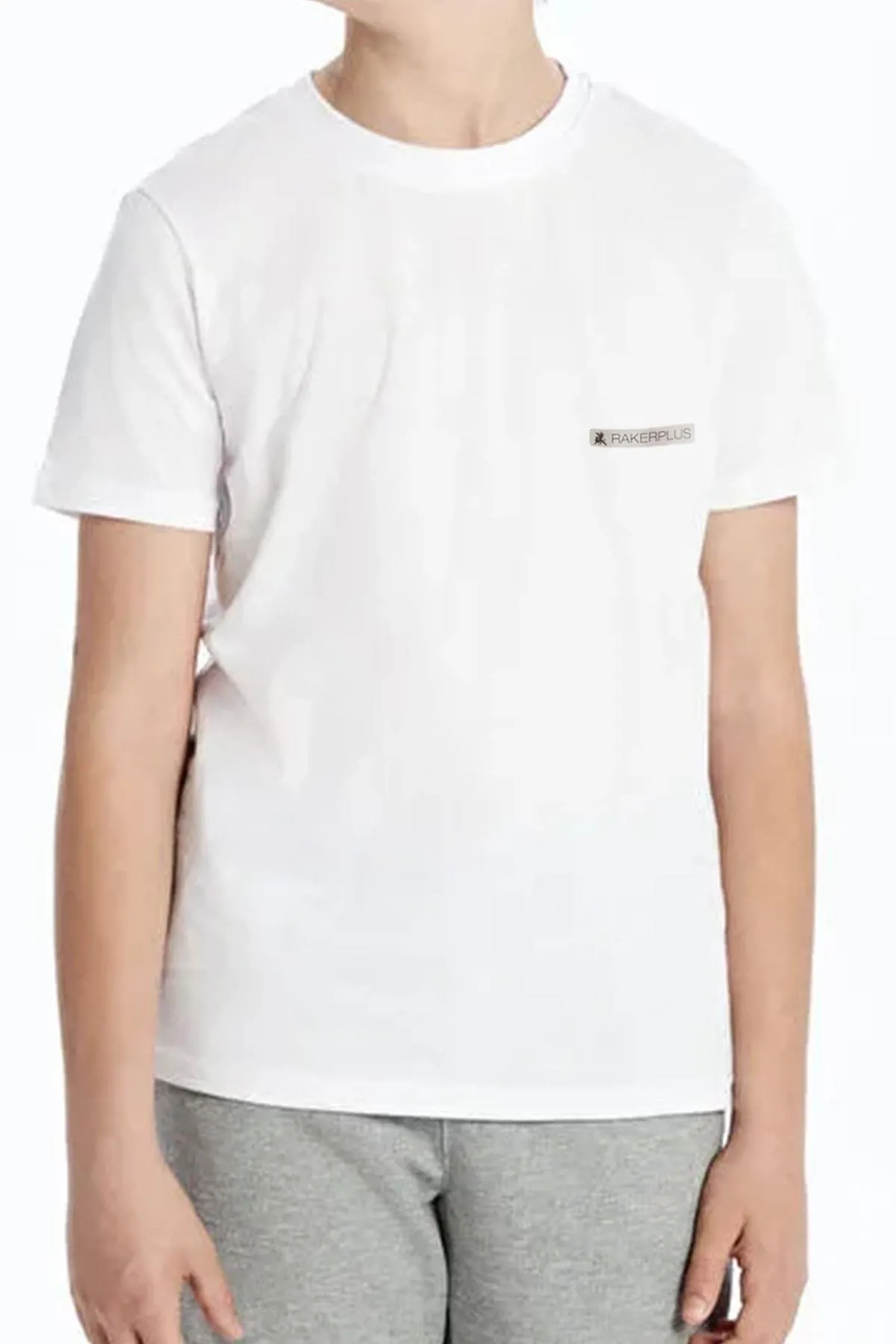 Beyaz %100 Pamuk Unisex Kısa Kollu Çocuk Tişört