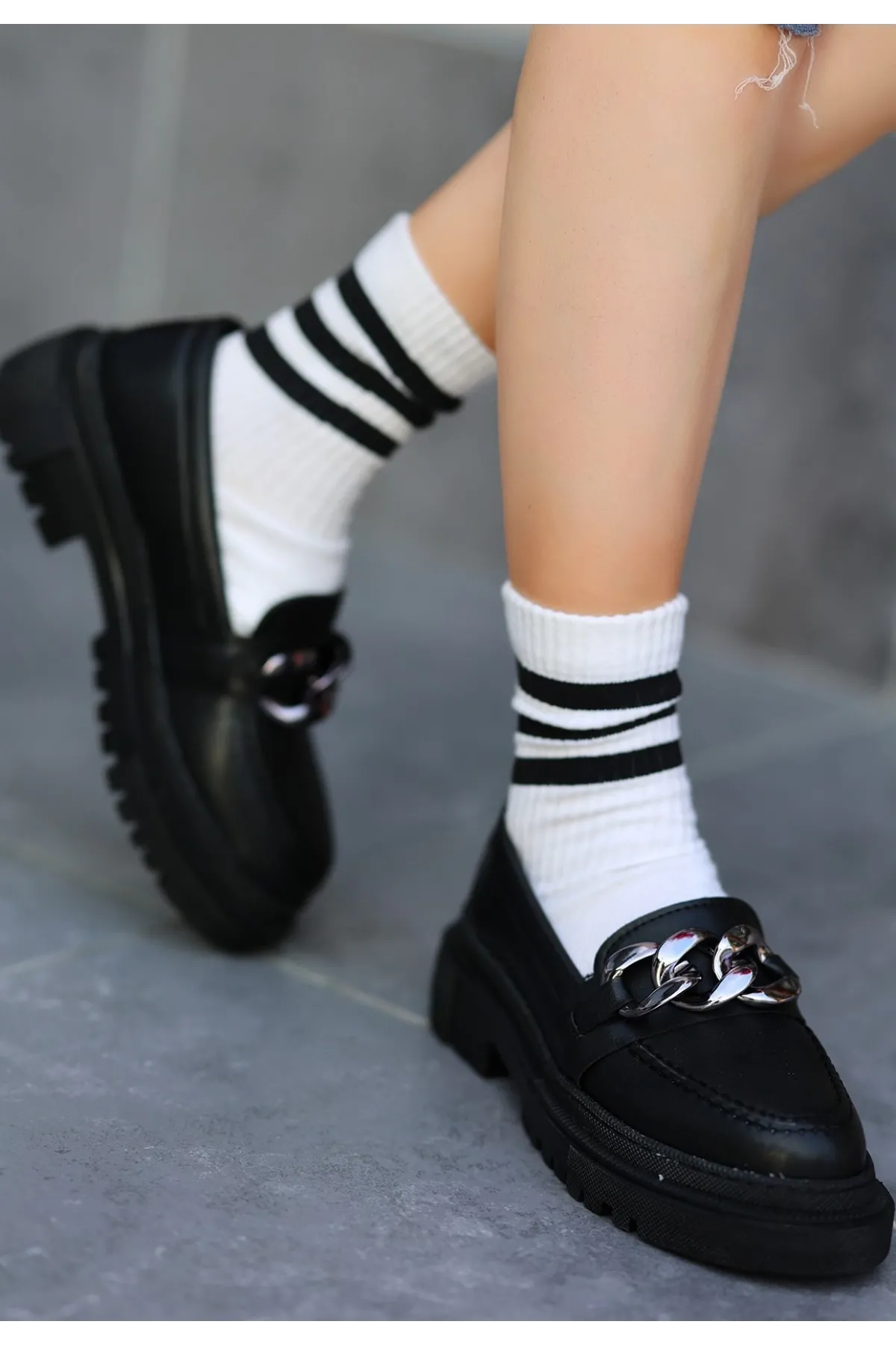 Biga Siyah Cilt  Ayakkabı