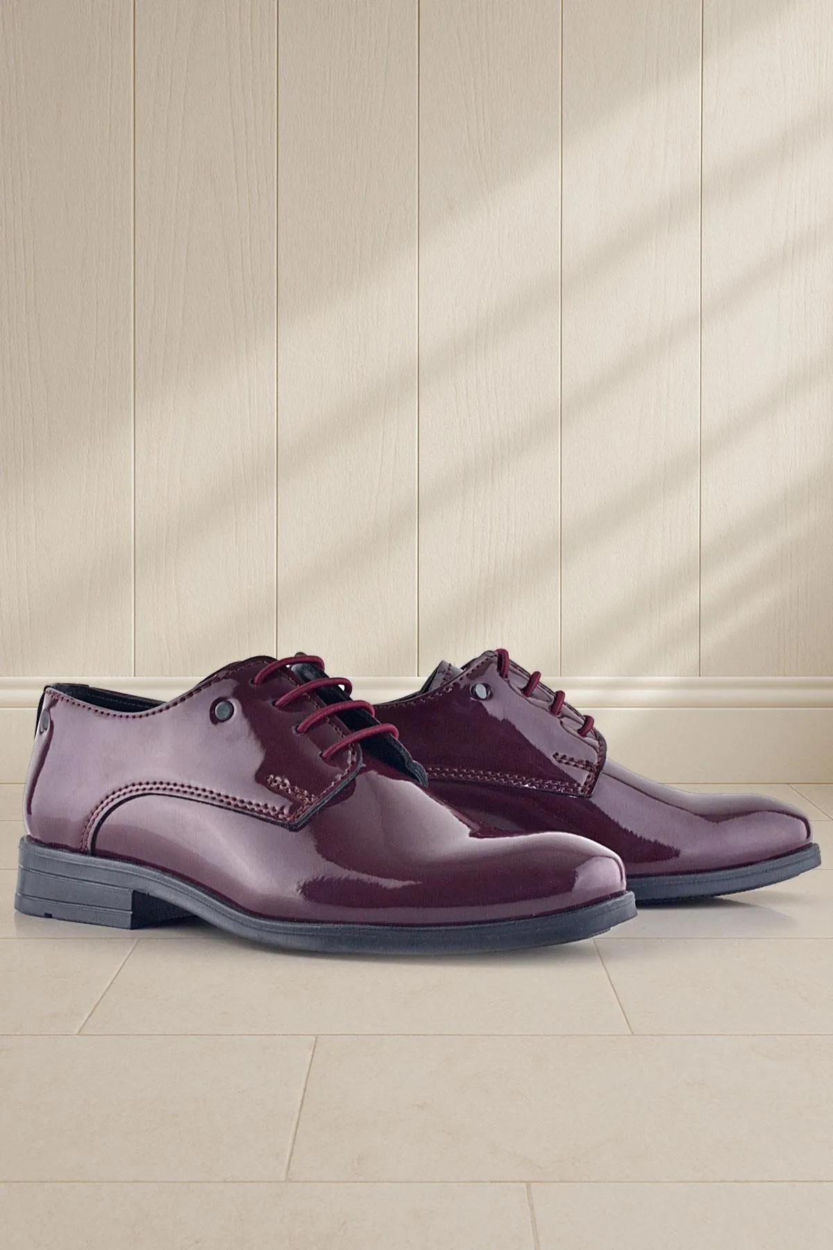 Bordo Rugan Bağcıklı Metal Detaylı Oxford Çocuk Klasik Ayakkabısı