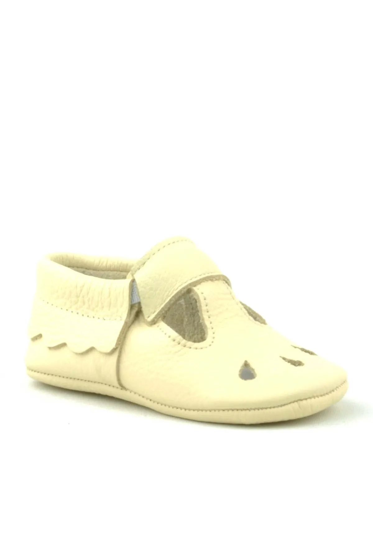 Bubbles Hakiki Deri Bej Lastikli Bebek Patik