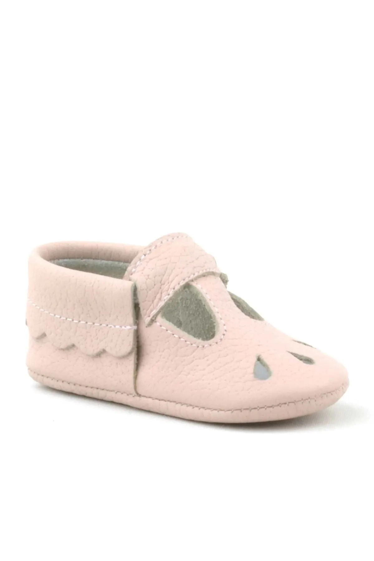 Bubbles Hakiki Deri Pudra Lastikli Bebek Patik