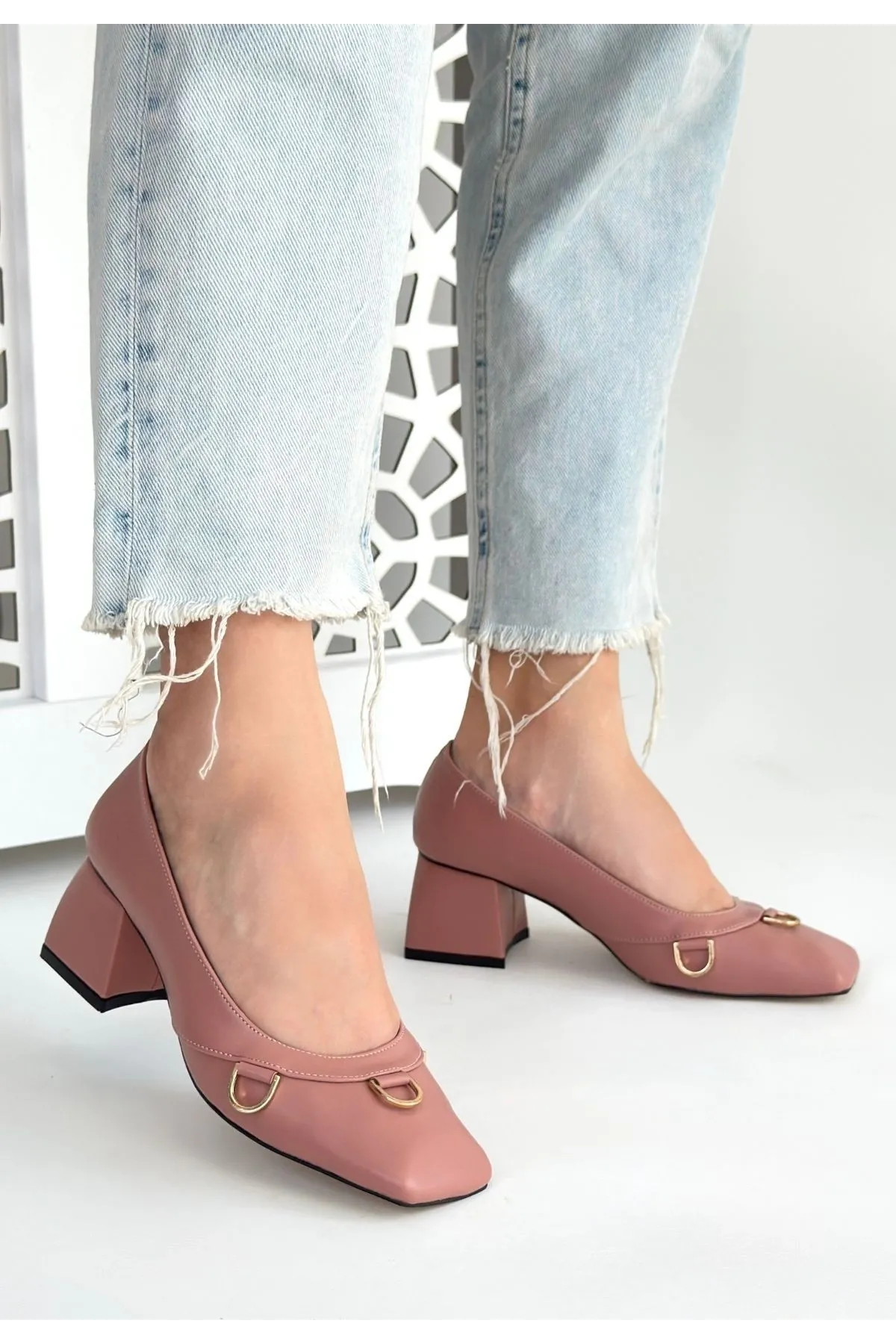 Cande Pudra Cilt Topuklu Ayakkabı