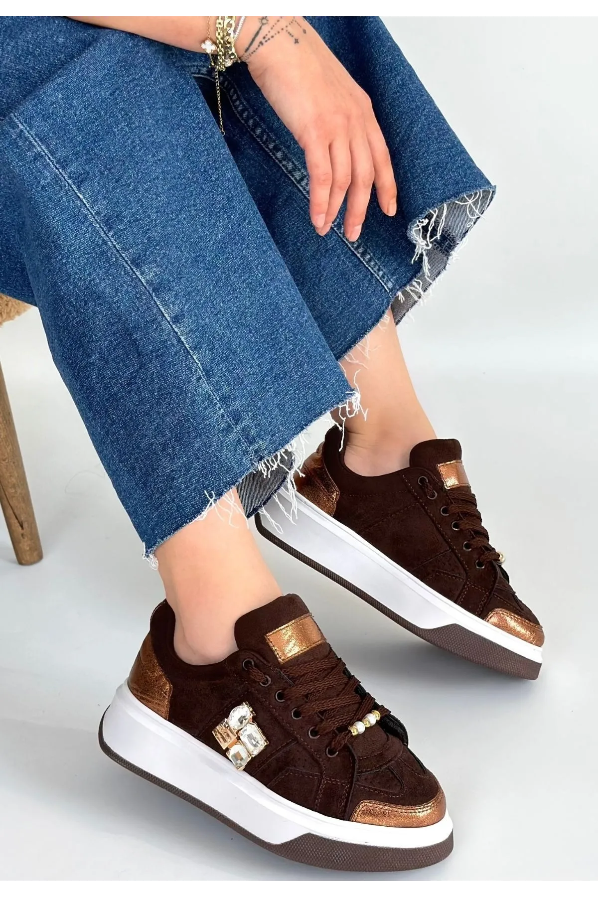 Ceans Kahverengi Süet Bağcıklı Spor Ayakkabı