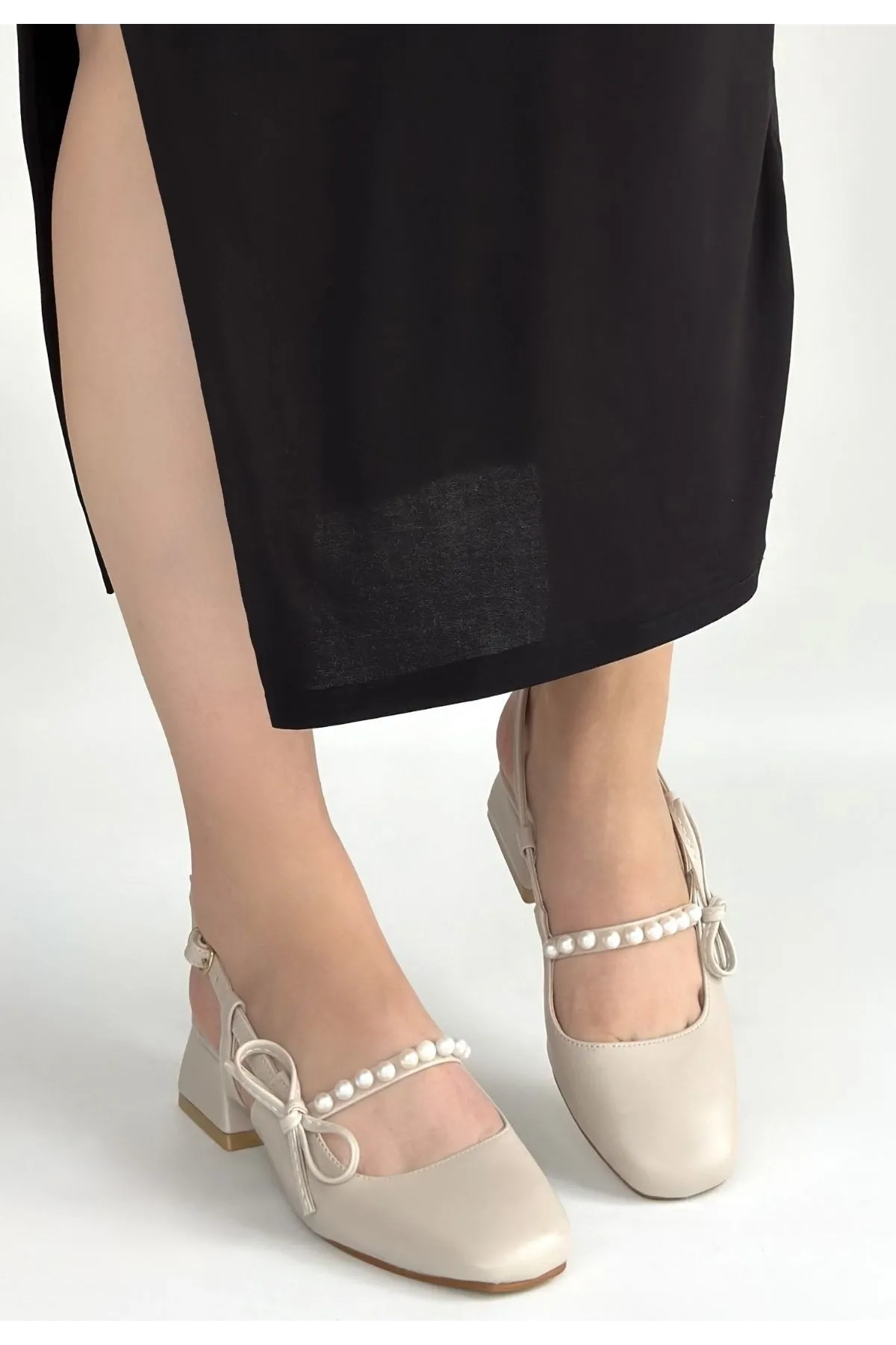 Ceyda Bej Cilt Topuklu Ayakkabı