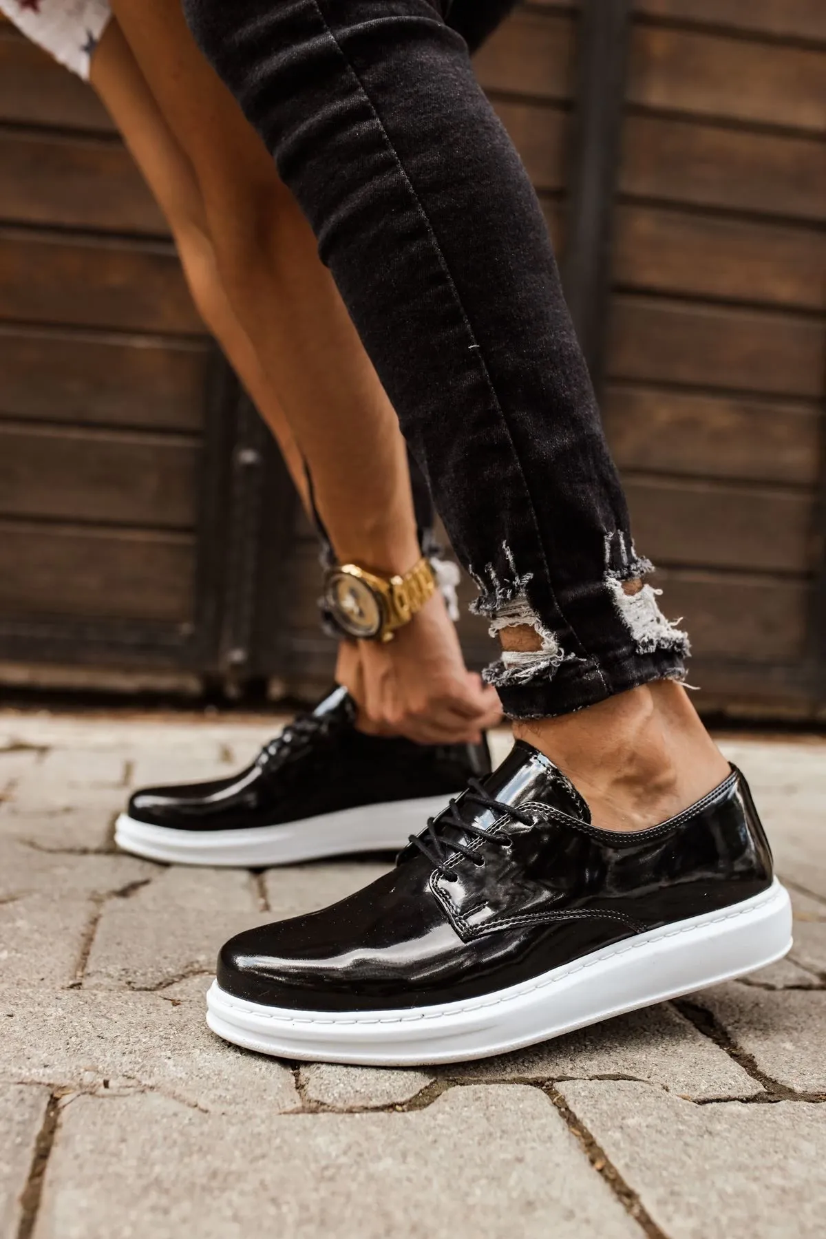 Ch003 - Rbt Pelle Verniciata Classica Erkek Ayakkabı Sıyah