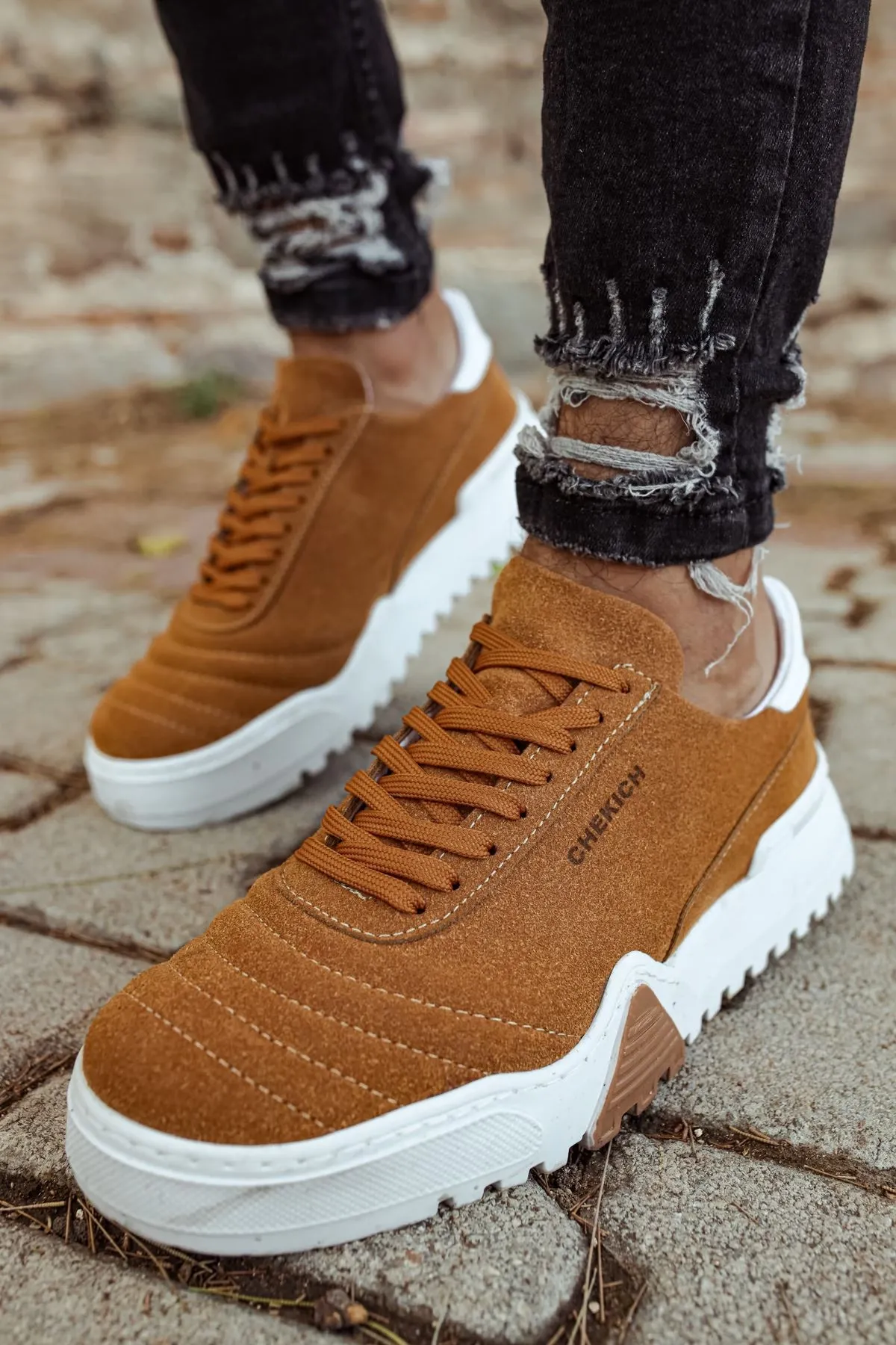 Ch037 - Sbt Erkek Ayakkabı Taba/beyaz