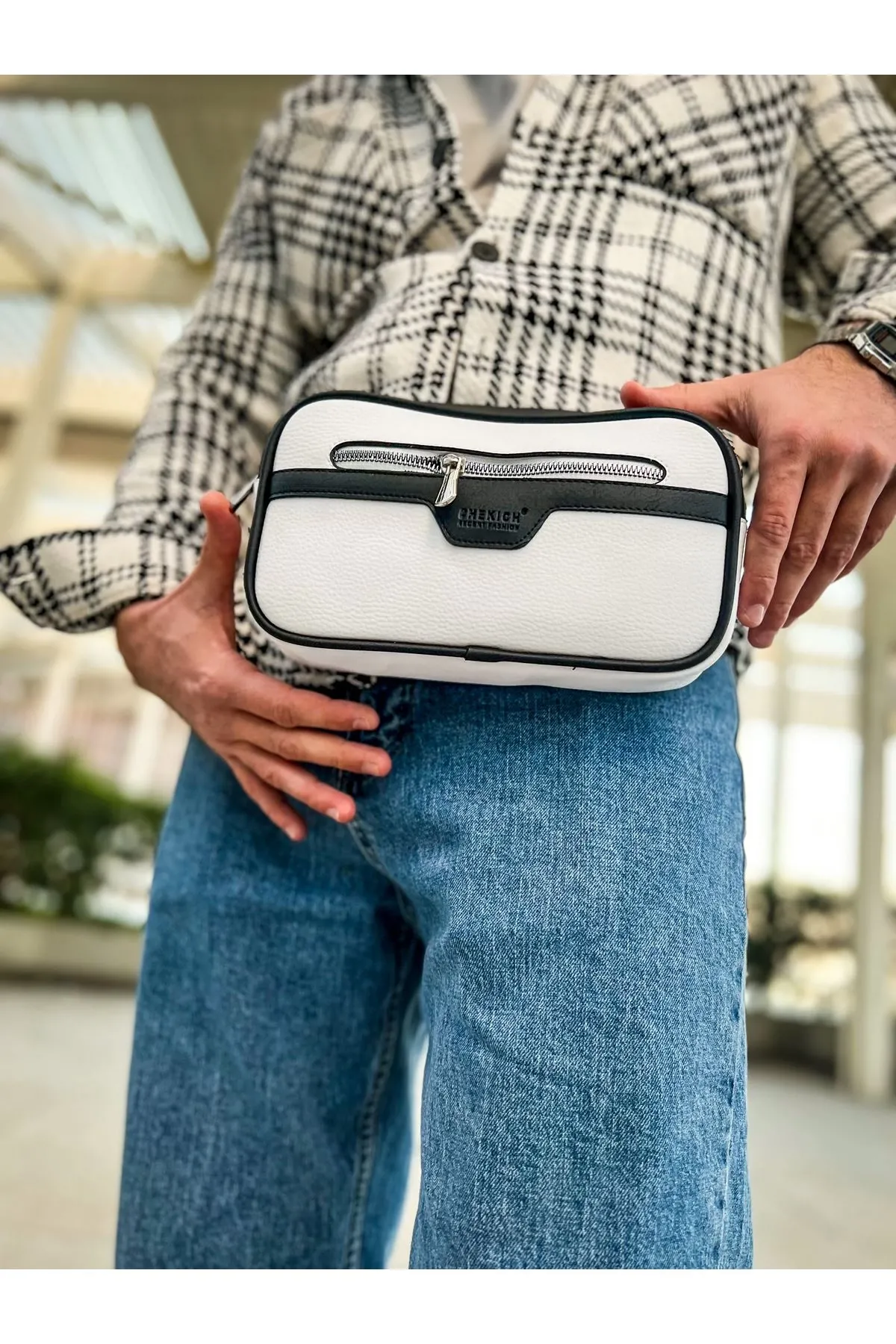 Ch101 - Poani Tablet Erkek Çanta Beyaz/sıyah