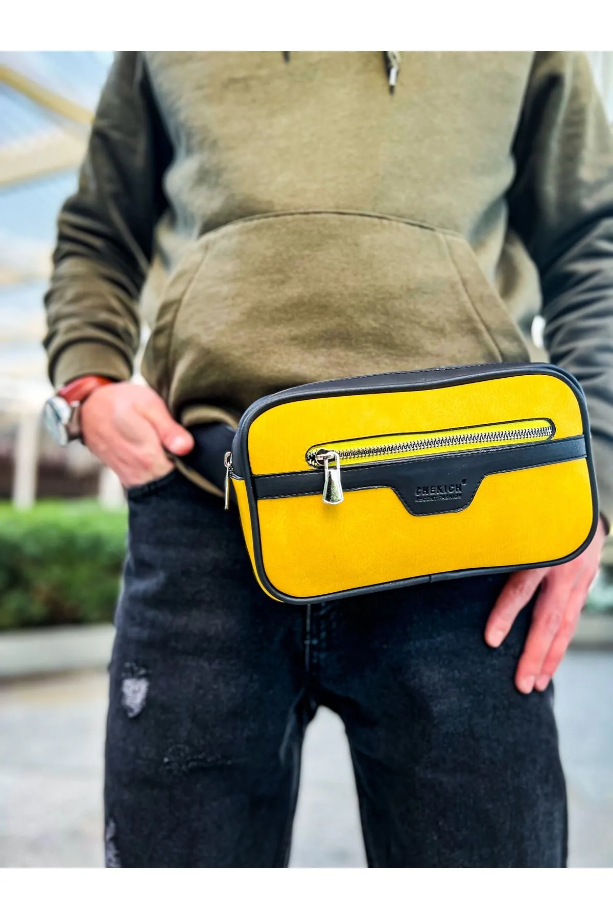 Ch101 - Poani Tablet Erkek Çanta Sıyah - Sarı