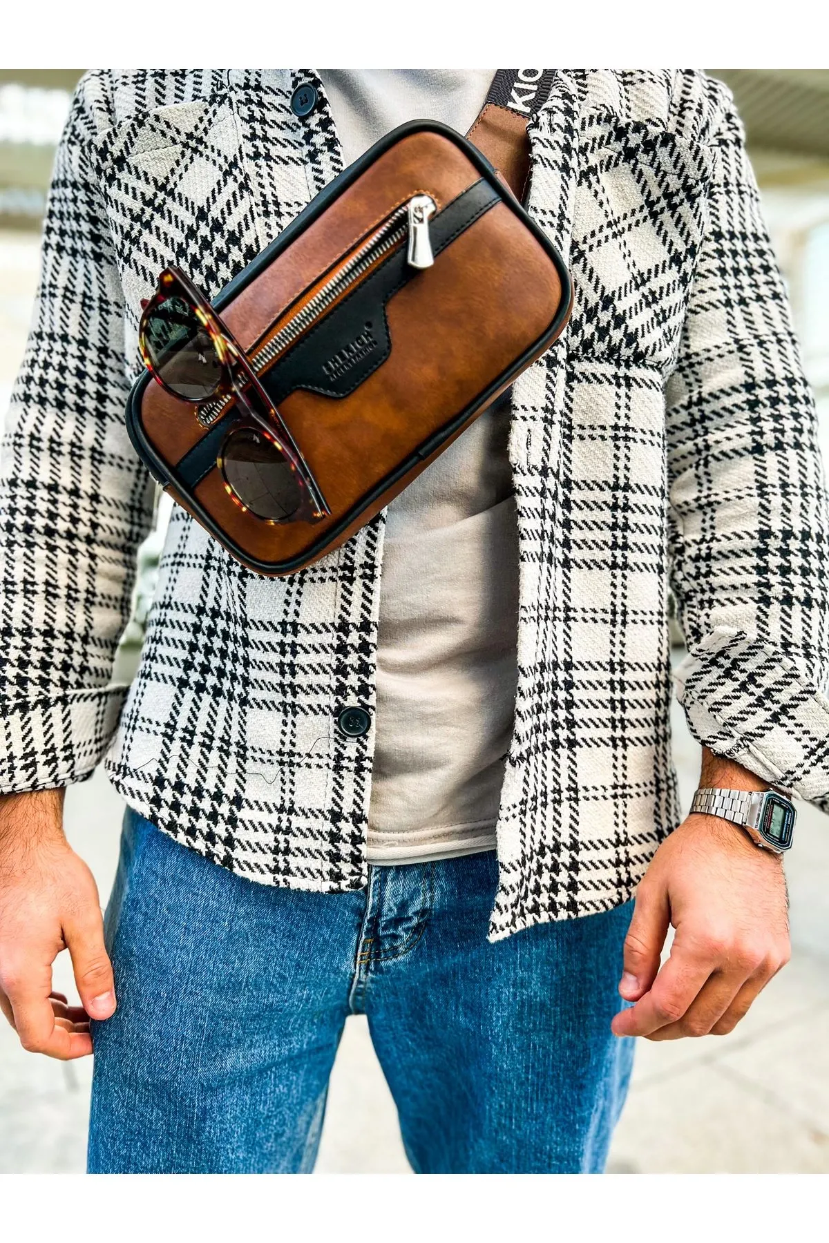 Ch101 - Poani Tablet Erkek Çanta Sıyah/taba