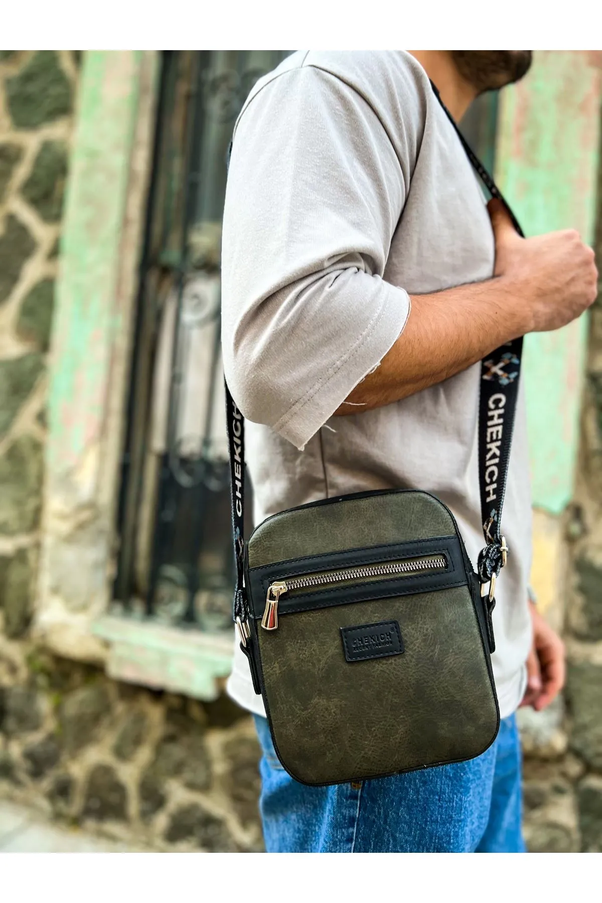 Ch102 - Stealht Kare Erkek Çanta Sıyah / Hakı