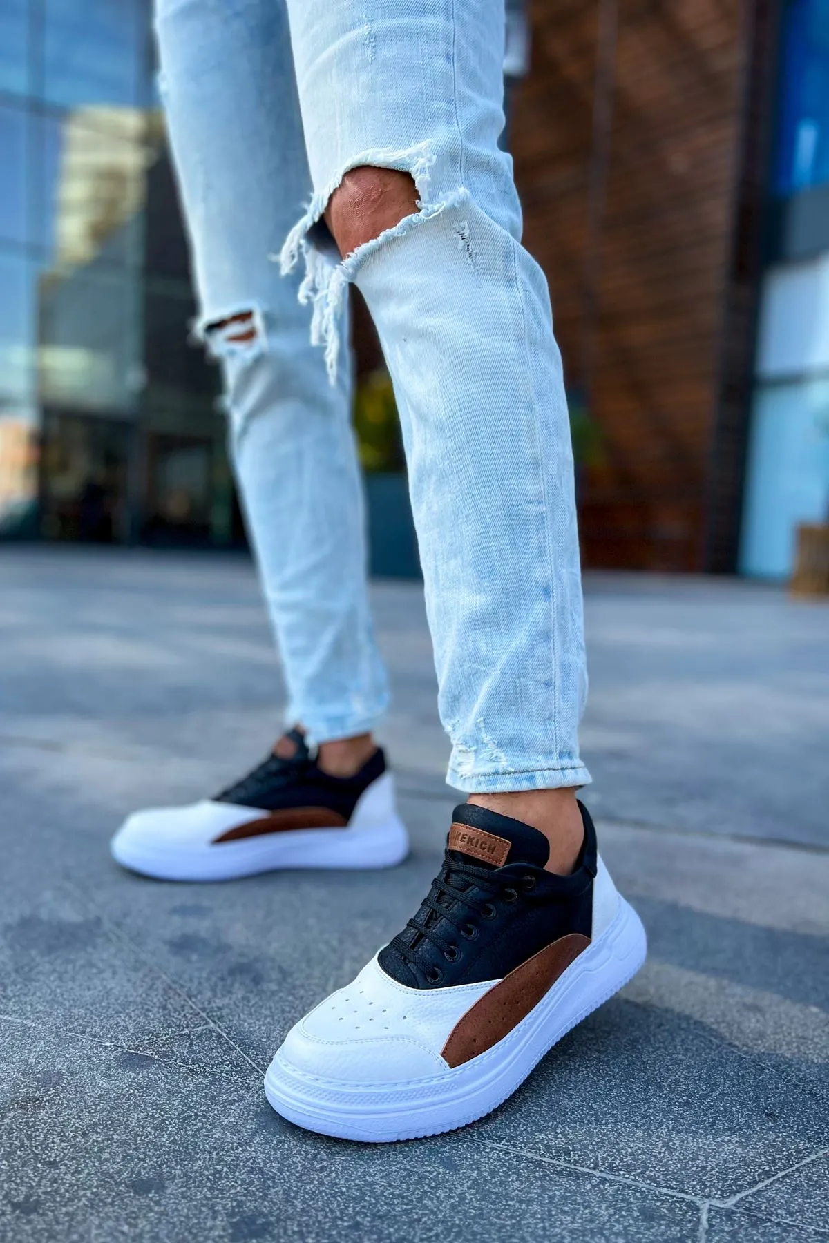 Ch115 - Cbt Literide Erkek Ayakkabı Beyaz/taba/sıyah