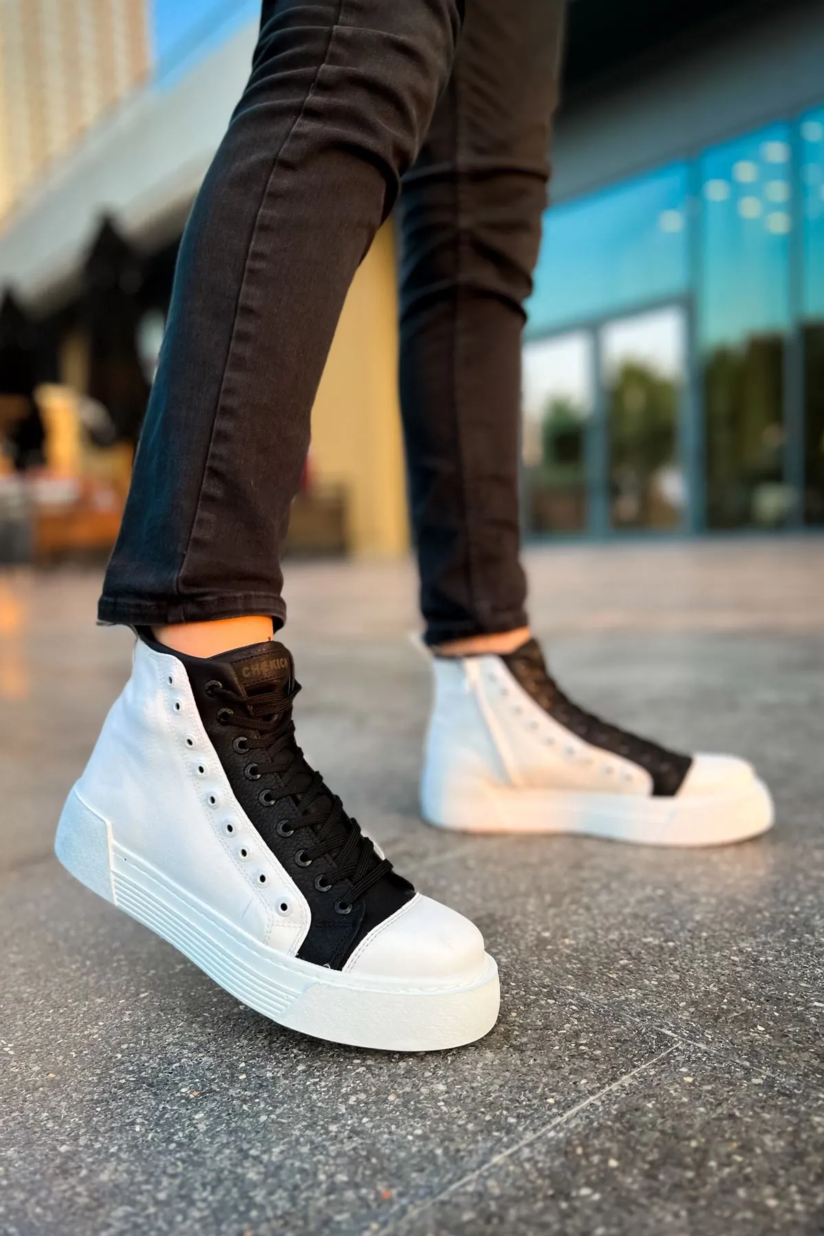 Ch167 - Gbt Blazer Erkek Bot Beyaz/sıyah