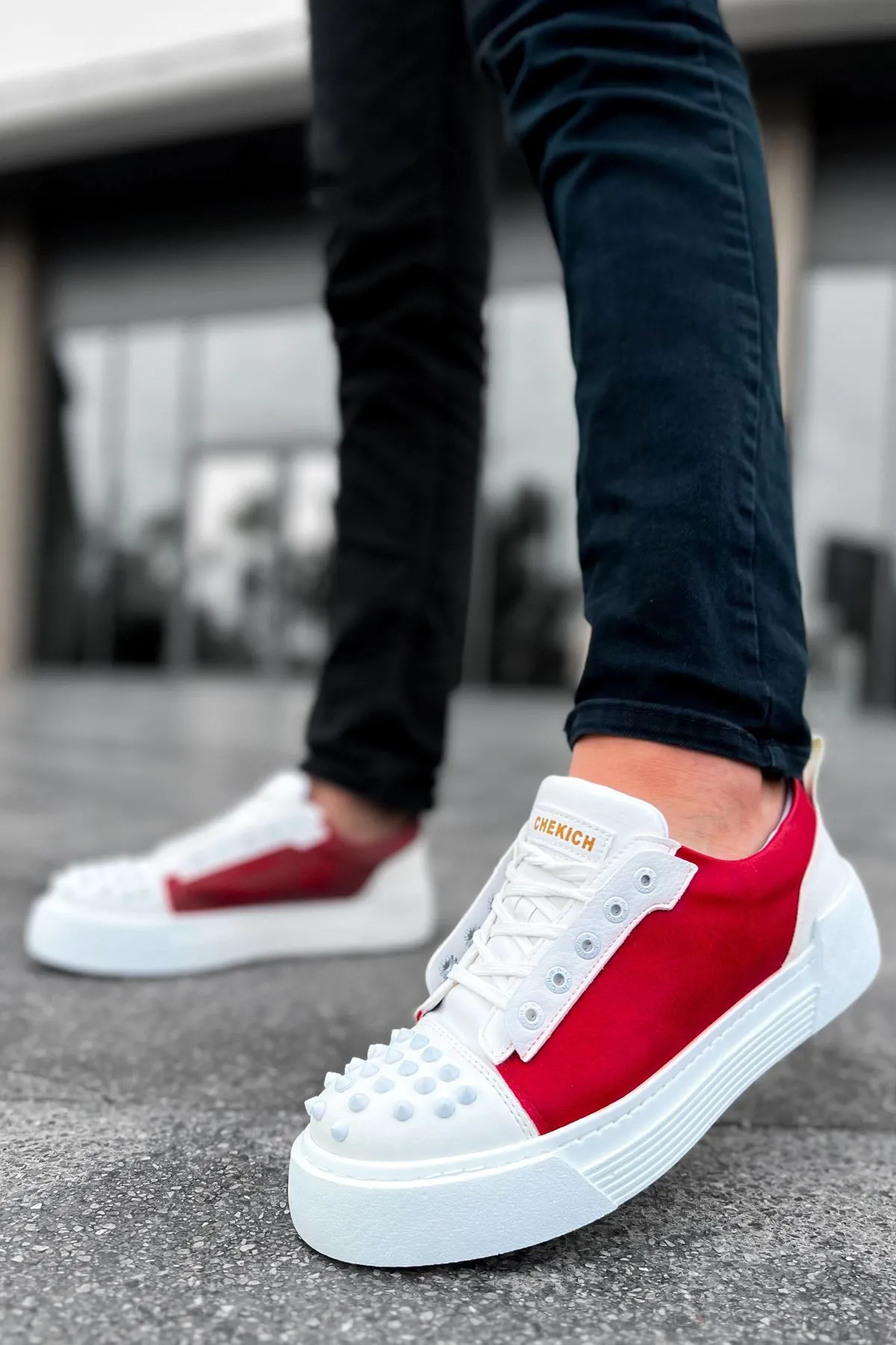 Ch169 - Cbt Thorn Erkek Ayakkabı Beyaz / Kırmızı