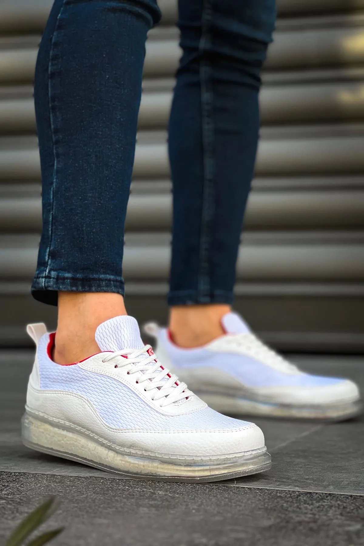 Ch181 - Rrt İpekyol  Erkek Ayakkabı Beyaz / Kırmızı