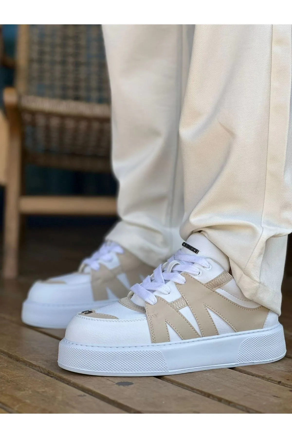 Ch2407 - Cbt Star-x Erkek Spor Ayakkabı Beyaz / Bej