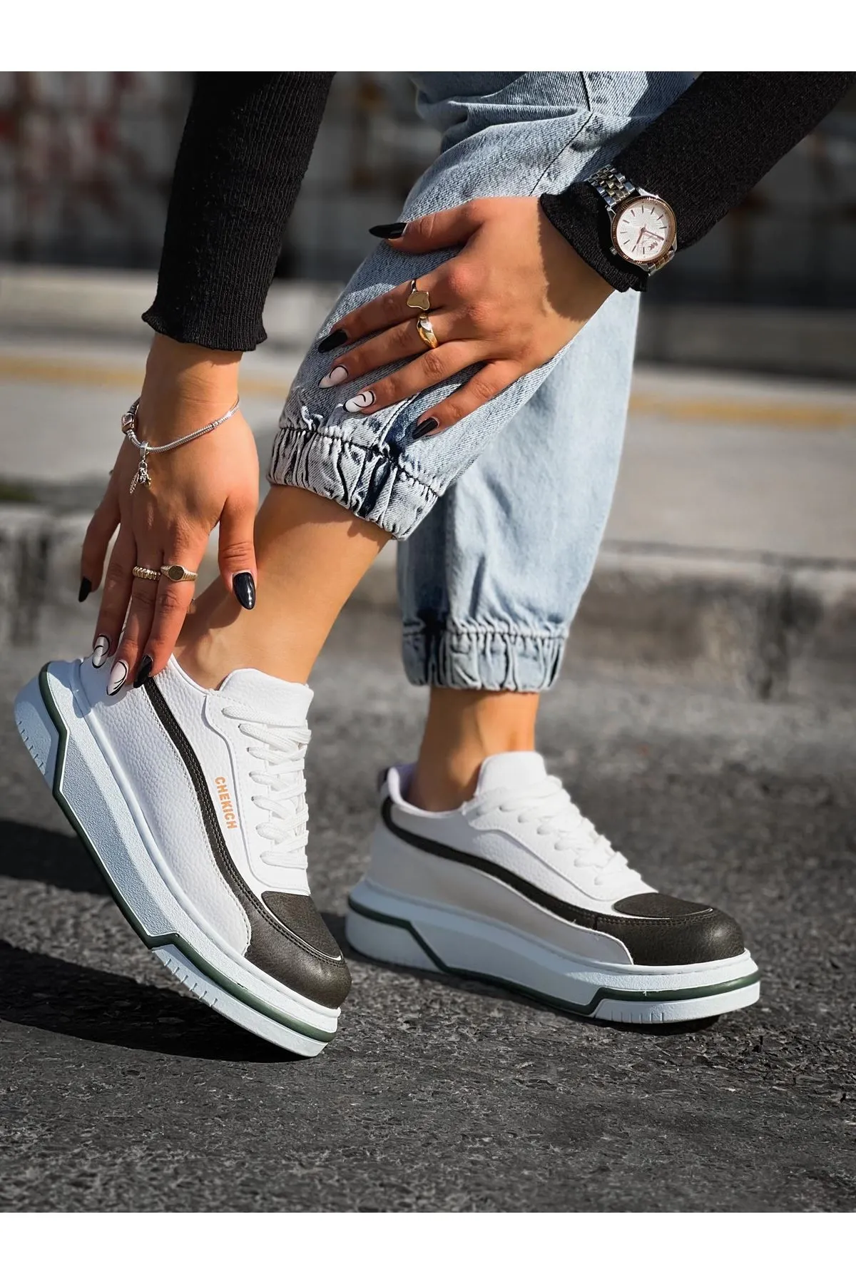 Ch241 - Cbt Signature Line Up Erkek Ayakkabı Hakı/beyaz