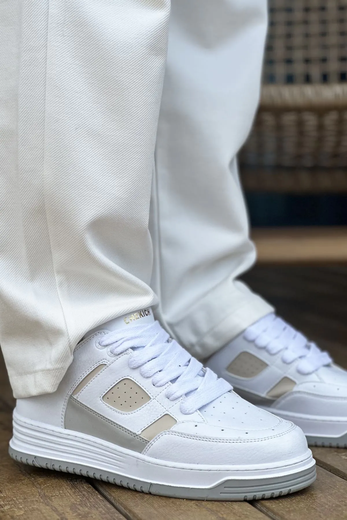 Ch2410 - Cbt Avax  Erkek Spor Ayakkabı Beyaz / Bej