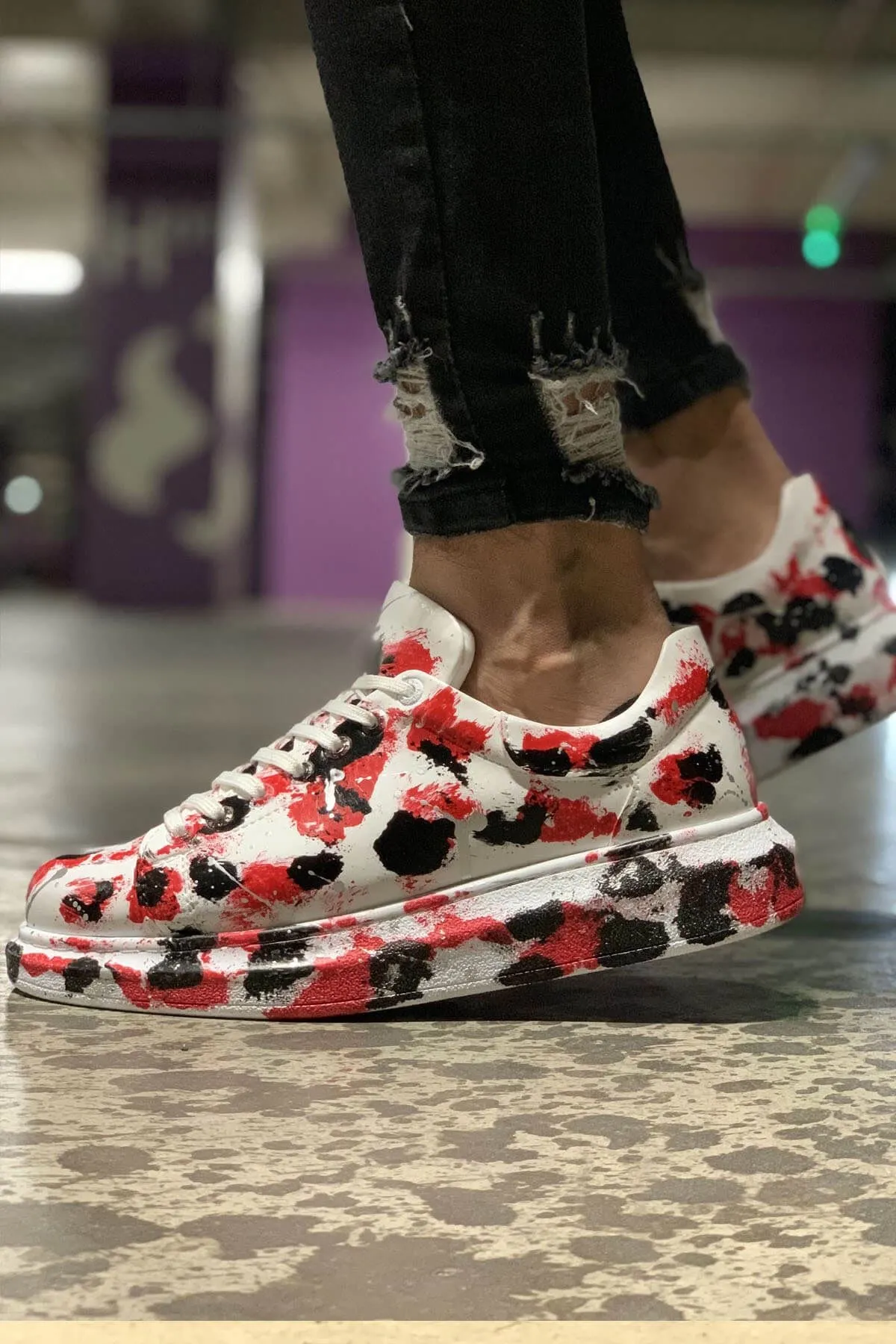 Ch254 - Cbt Pittura Erkek Ayakkabı 409 Kırmızı / Sıyah