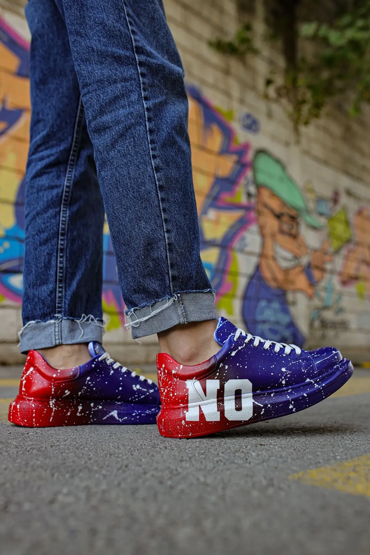 Ch254 - Cbt Pittura Erkek Ayakkabı 441 Mavı / Kırmızı Yes