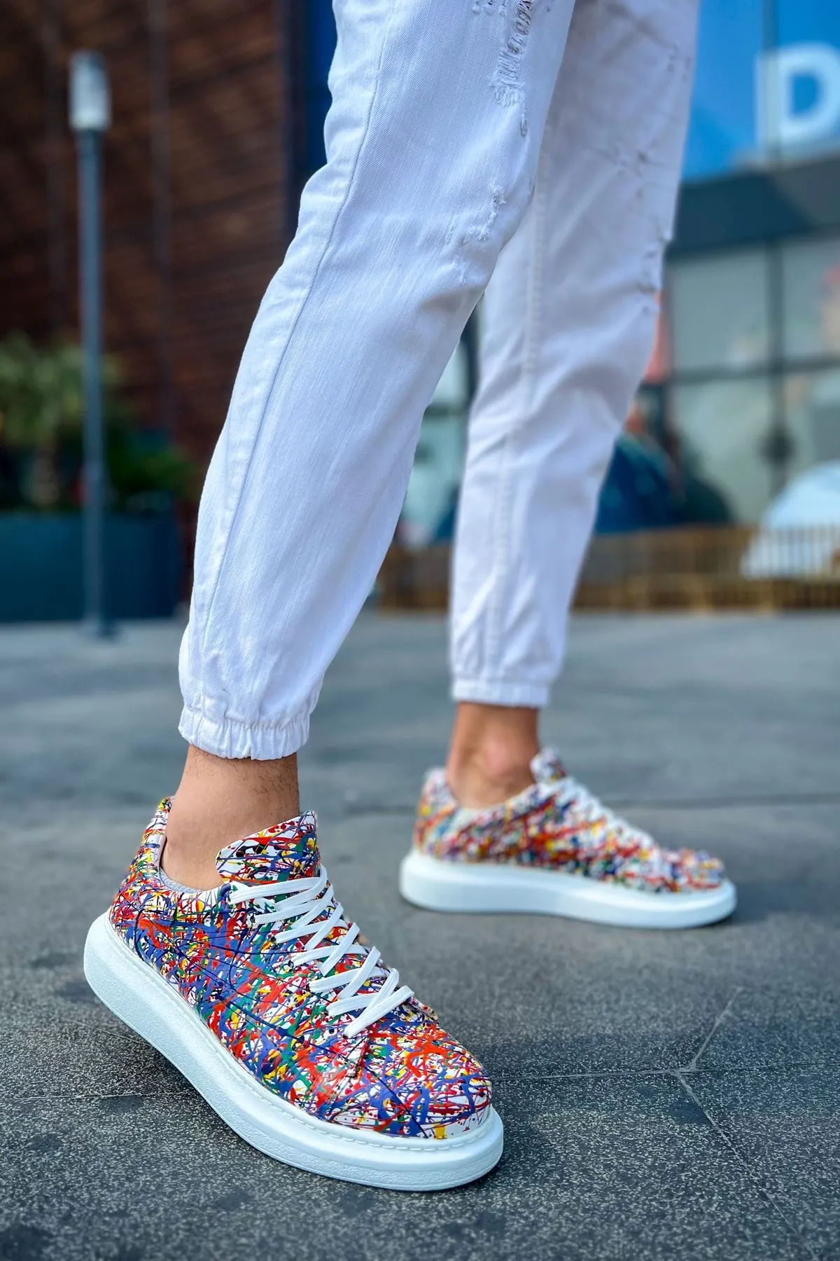 Ch254 - Cbt Pittura Erkek Ayakkabı 537 Crazy Splush Beyaz