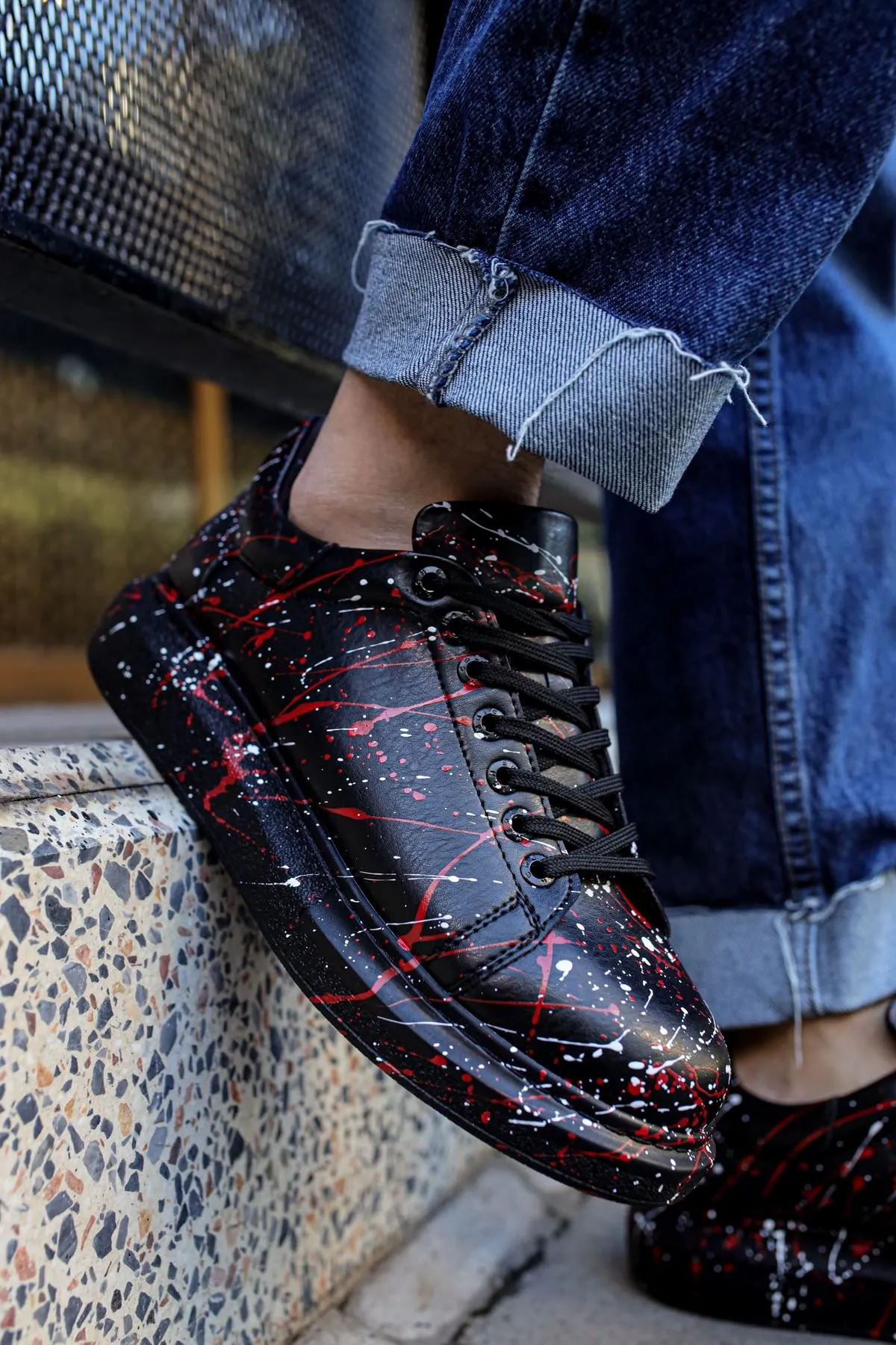 Ch254 - Cst Pittura Erkek Ayakkabı 471 Beyaz / Kırmızı Splush