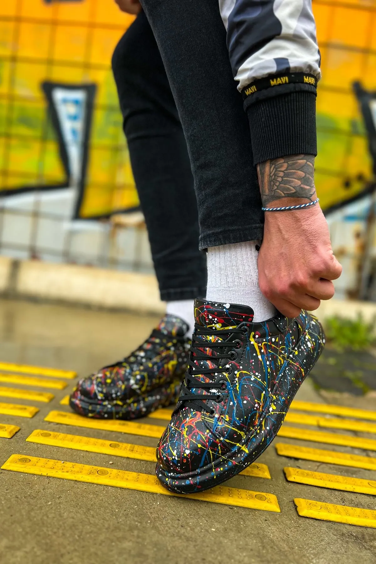 Ch254 - Cst Pittura Erkek Ayakkabı 498 Sarı / Mavı / Kırmızı Splush