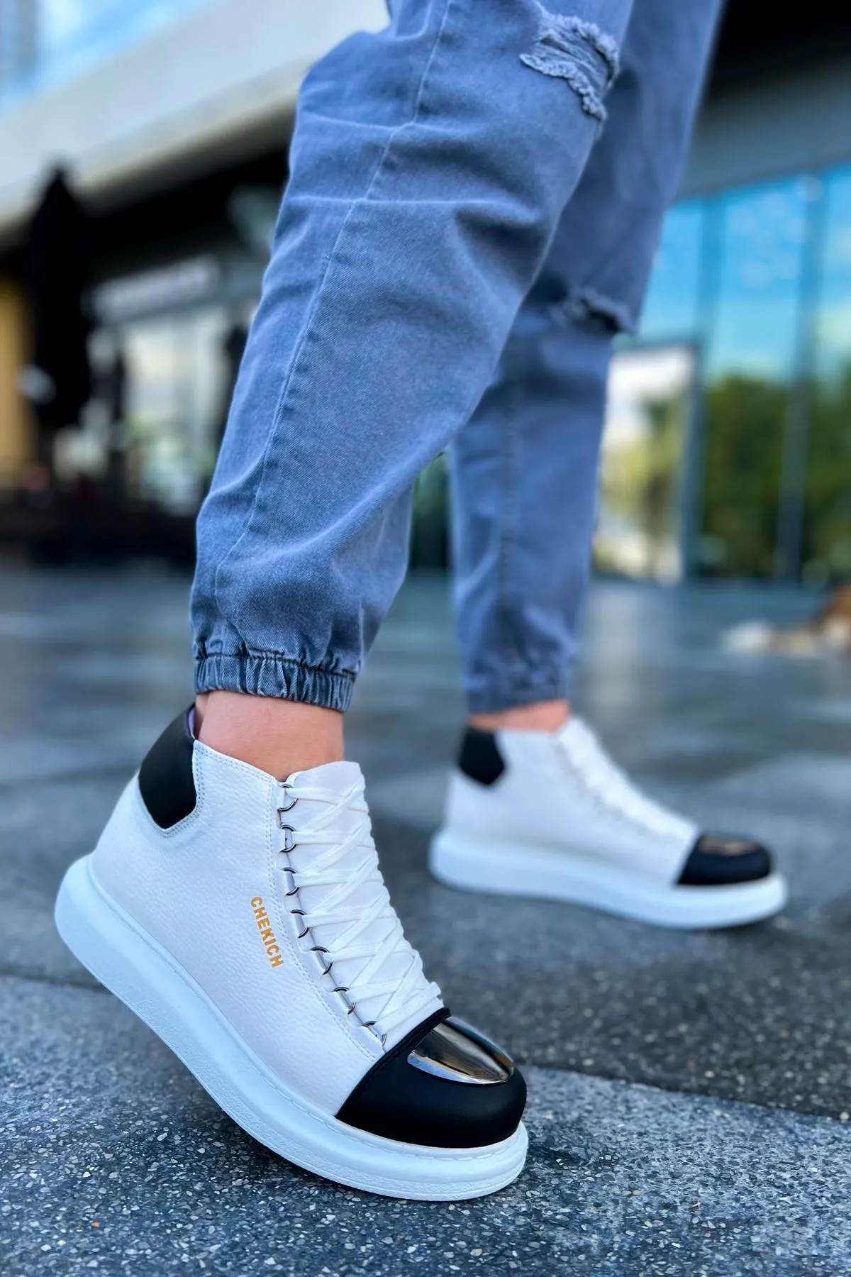 Ch267 - Gbt Roma Mirror Erkek Bot Beyaz/sıyah