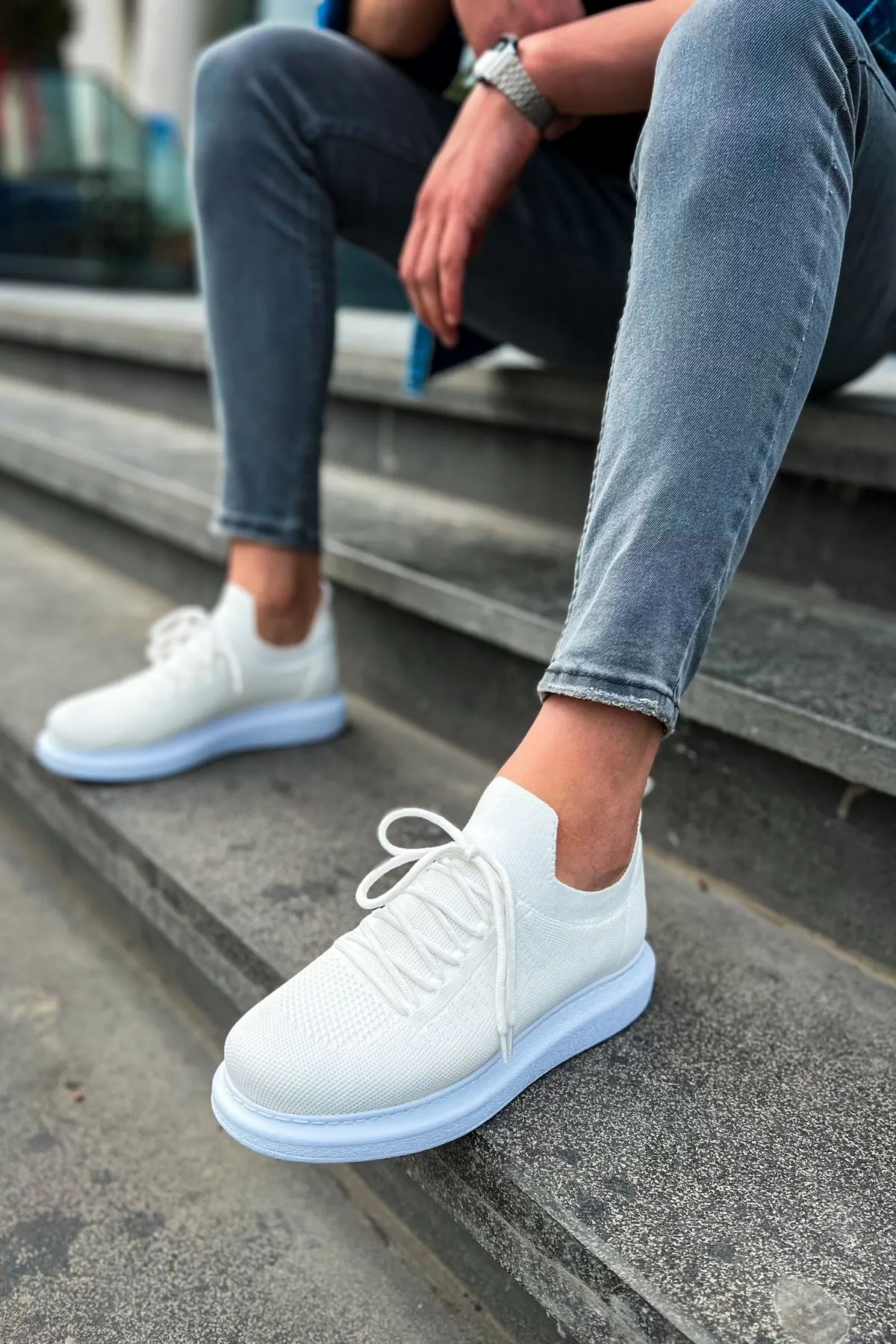 Ch307 - Rt Tricot Erkek Ayakkabı Beyaz