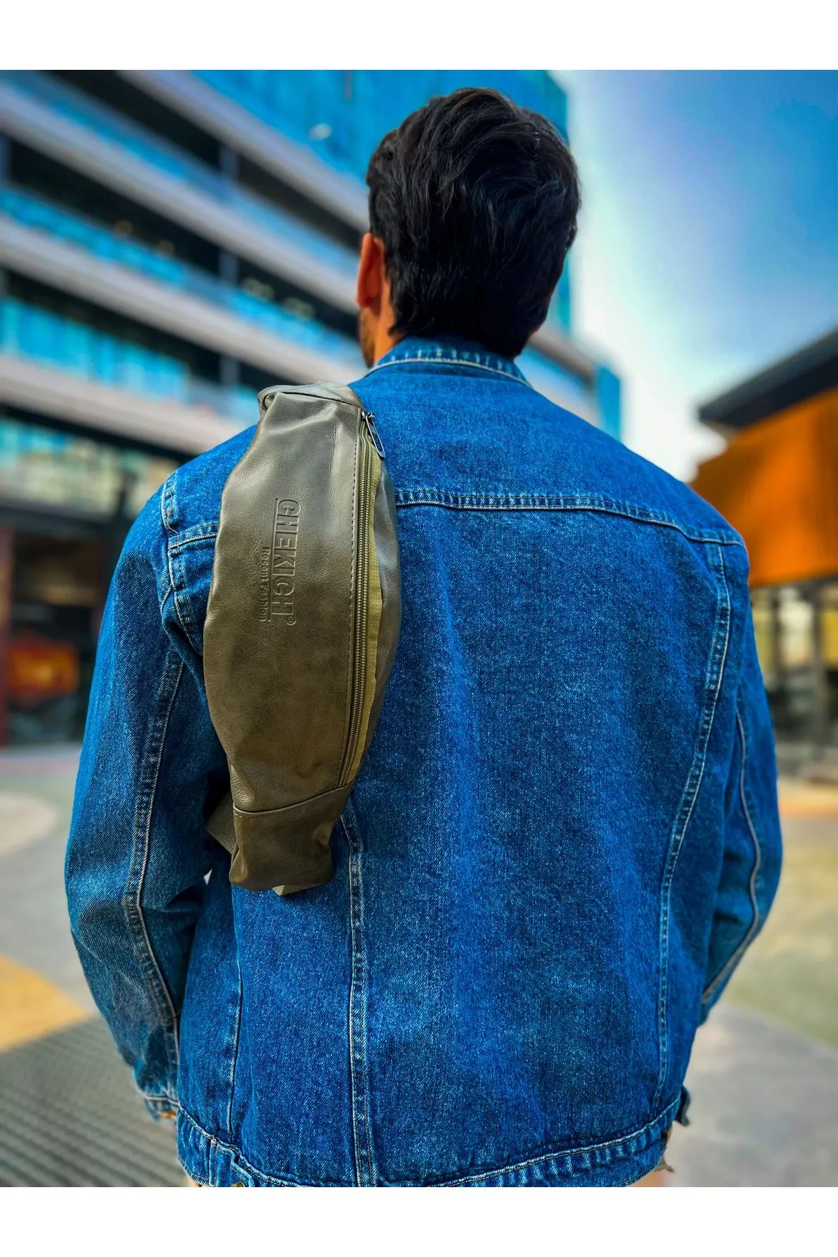 Cnt010 - Cilt Deri Erkek Çapraz Çanta Hakı