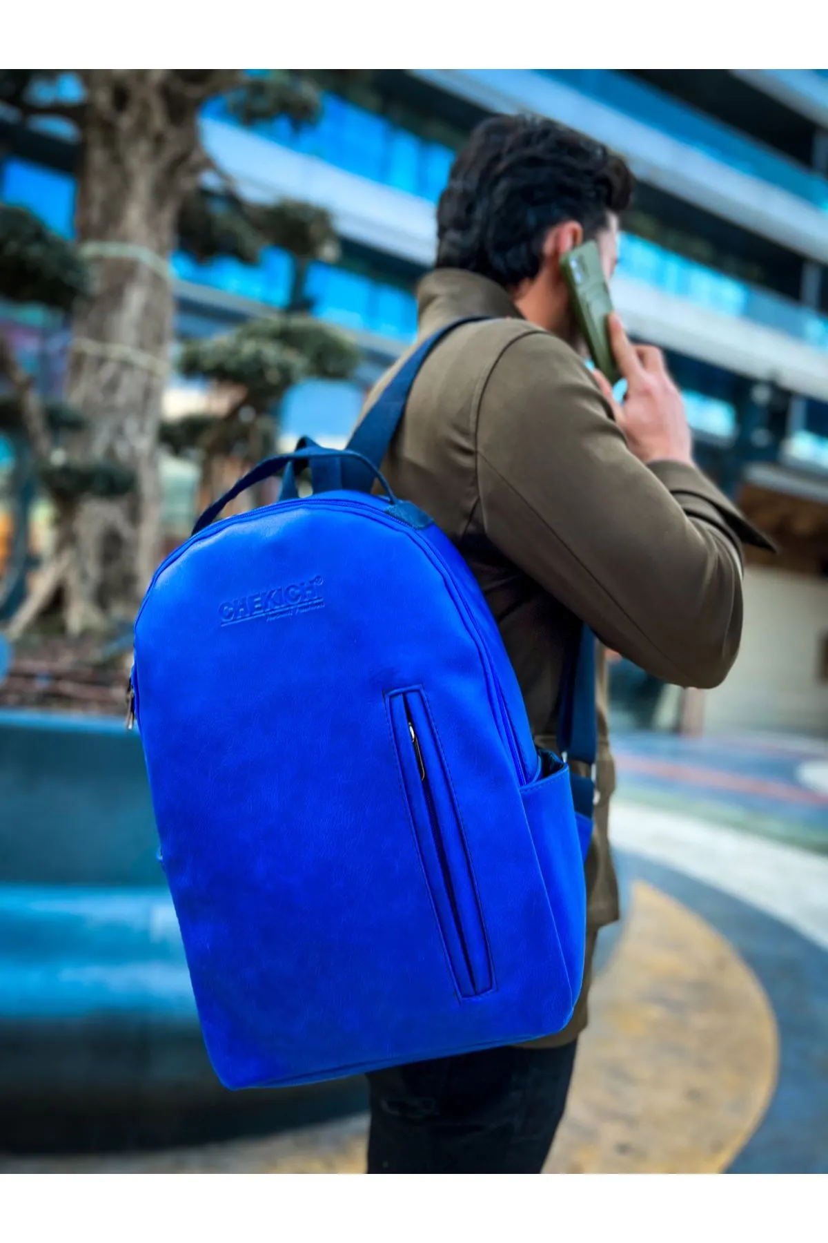 Cnt104 - Cilt Erkek Sırt Çantası Mavı