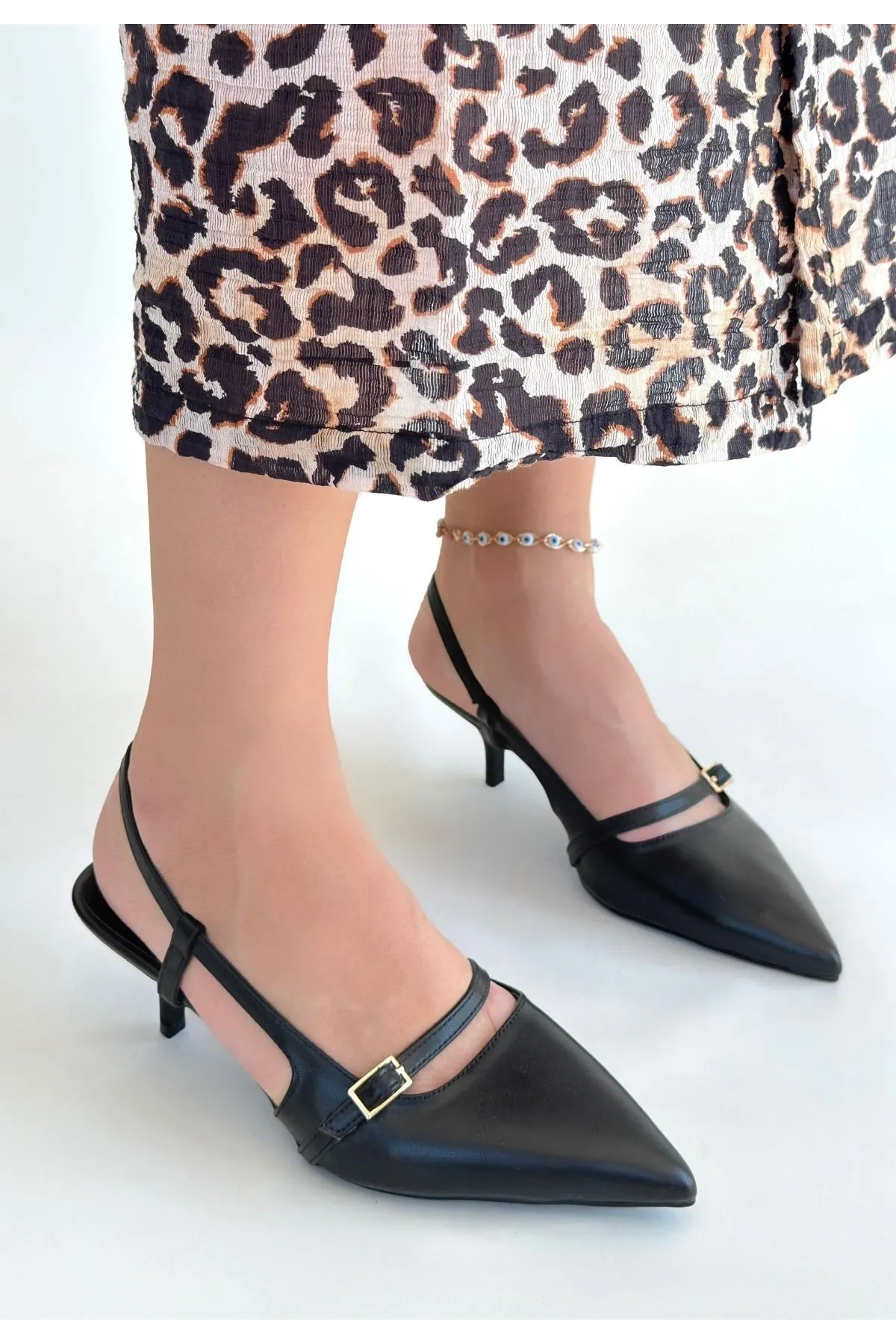 Darina Siyah Cilt Topuklu Ayakkabı