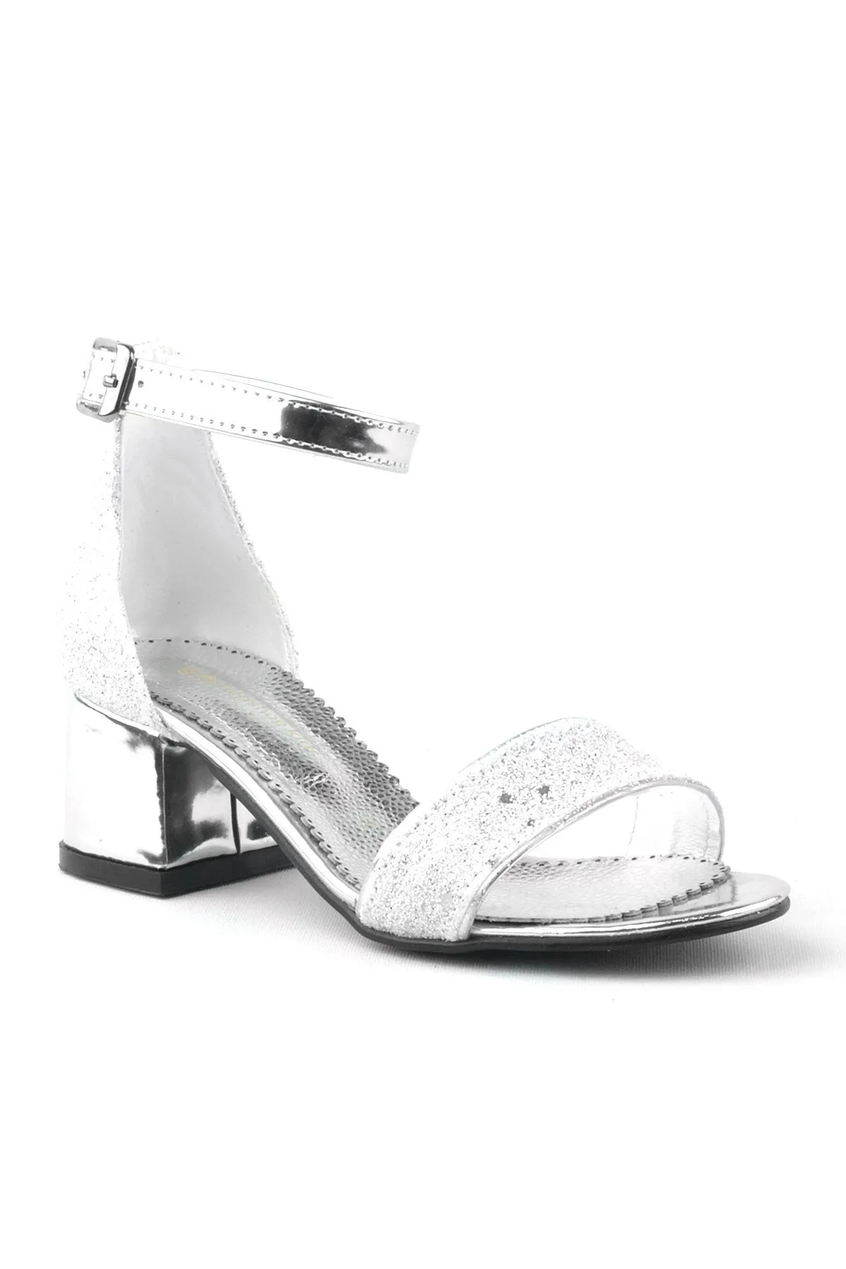 Elsa Simli Kalın Topuklu Kız Çocuk Abiye Ayakkabı