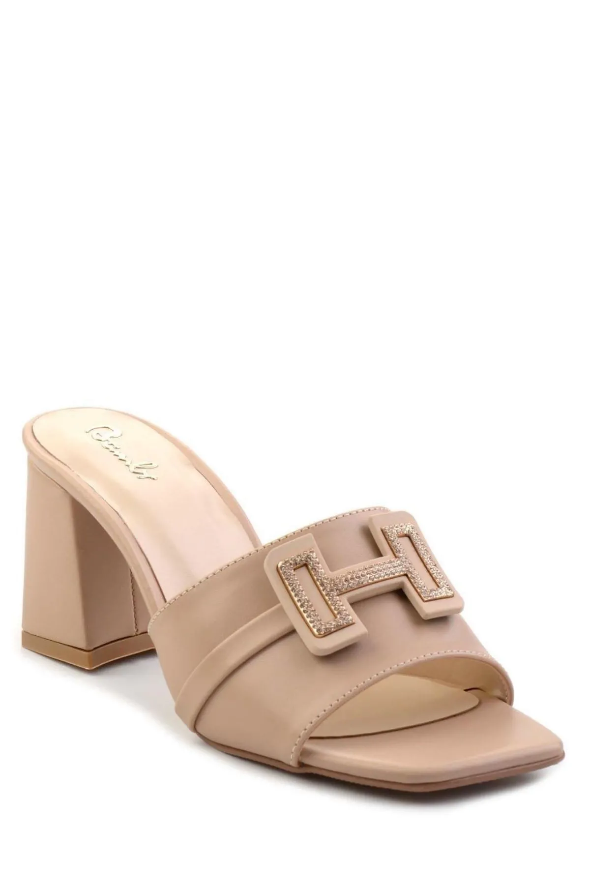 Erew Bej Cilt Topuklu Terlik