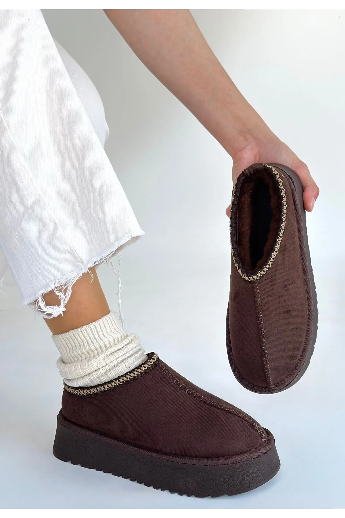 Foyk Kahverengi Süet Bot