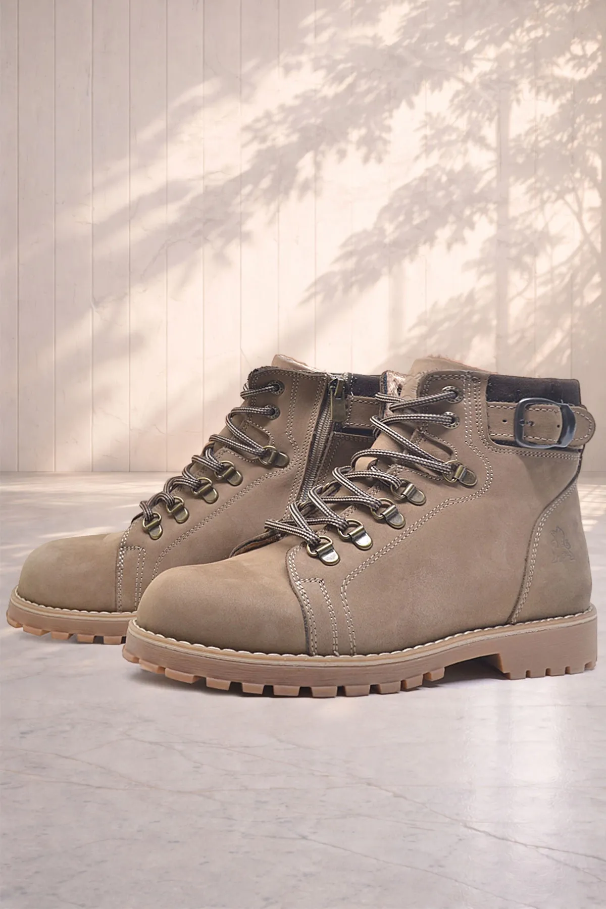 Griffon Hakiki Deri Vizon Fermuarlı Çocuk Bot