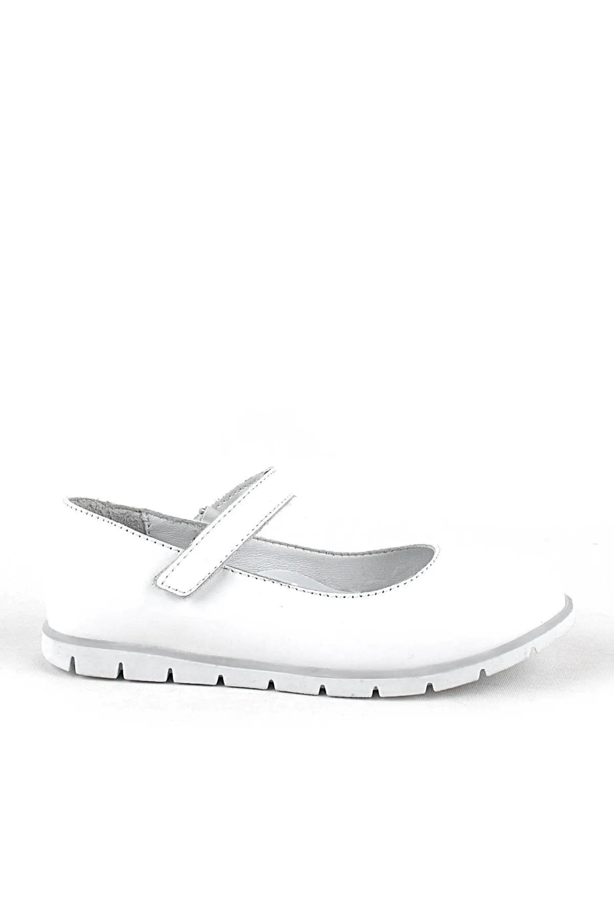 Hakiki Deri Beyaz Kız Çocuk Babet